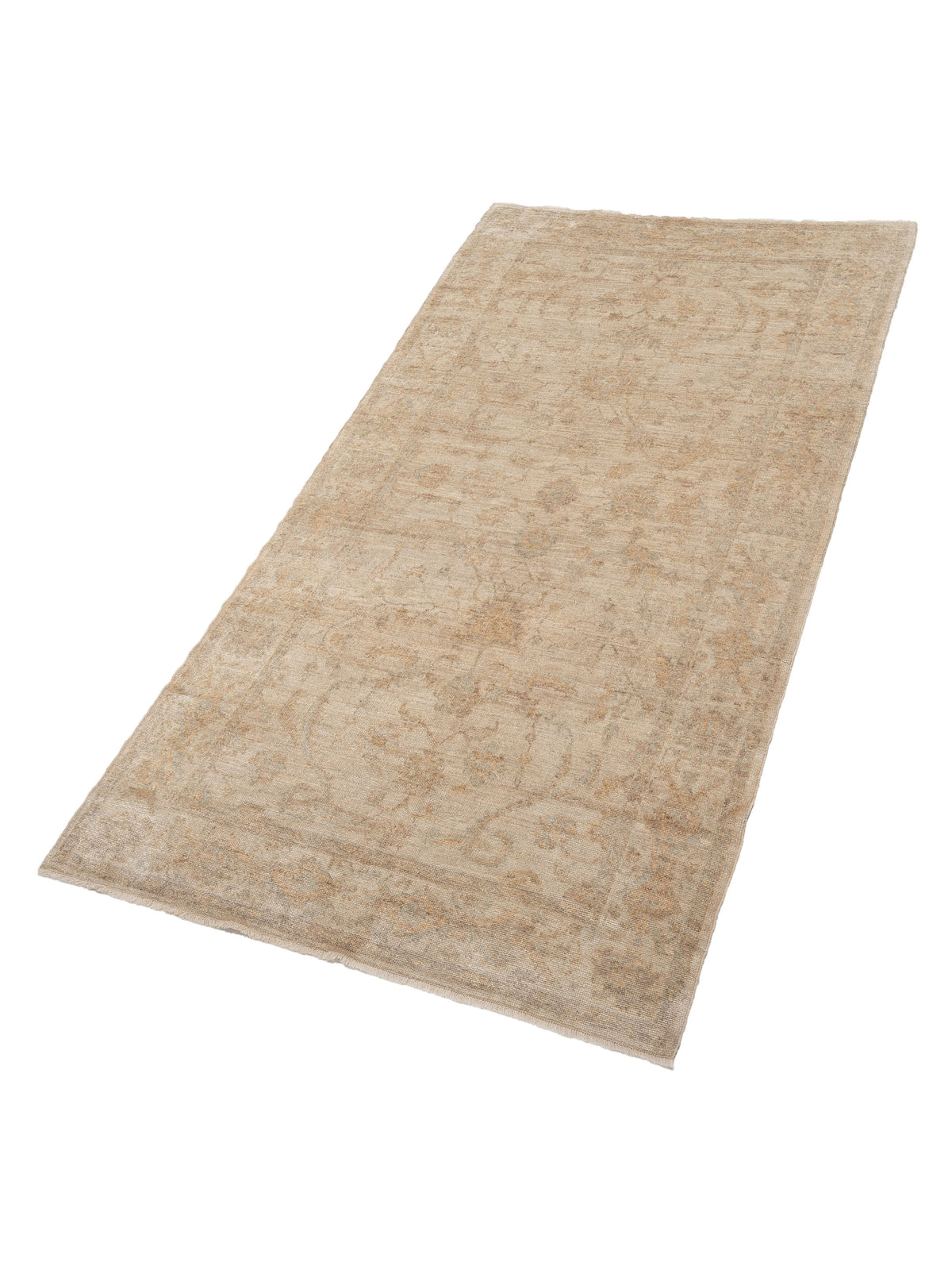 Angora Oushak 109038 Beige Beige 6.4x12.2 Hand Knotted Rug