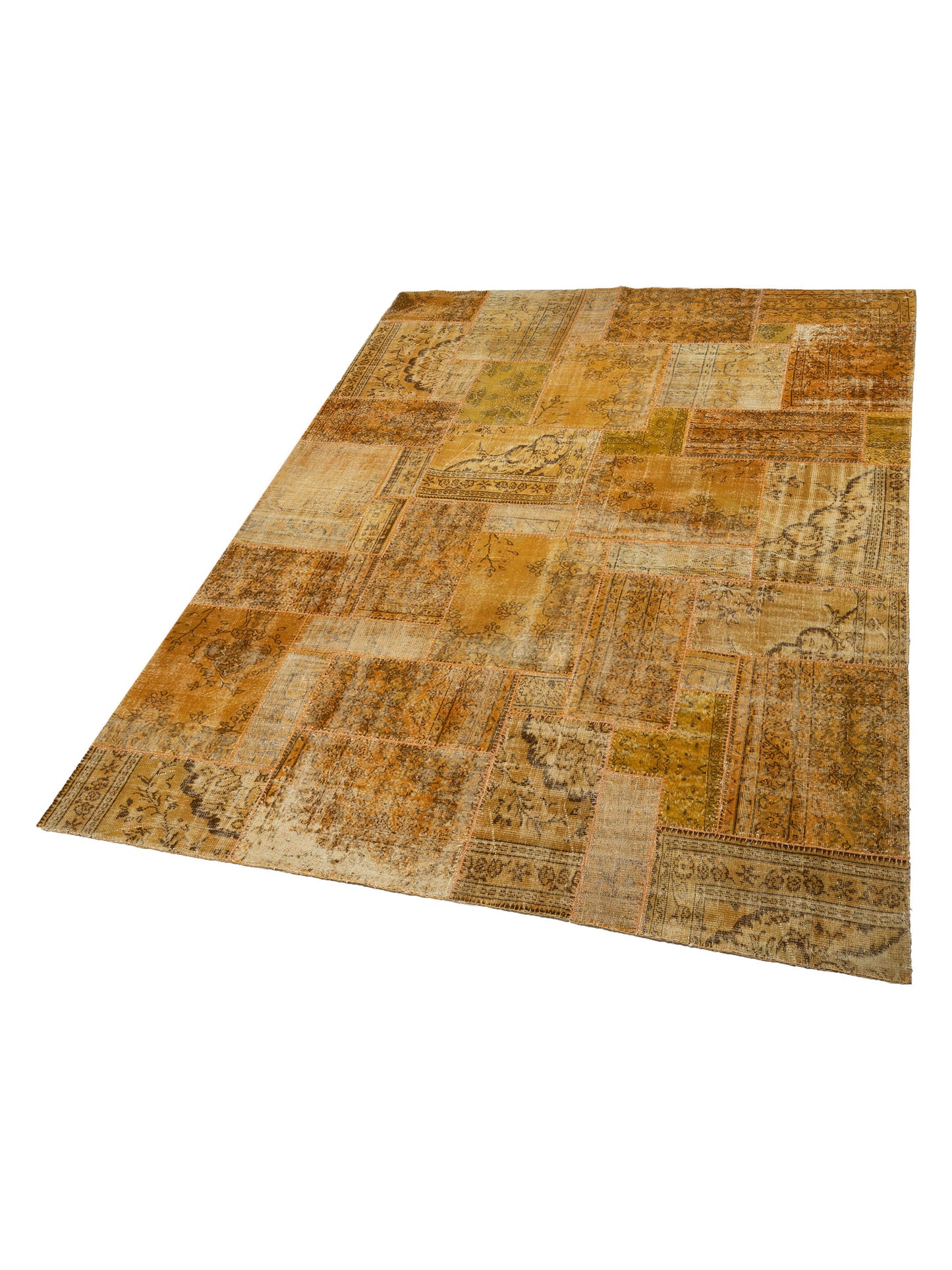 Turkish Vestige Patchwork 108896 Yellow 9.10x13.2 Hand Knotted Rug