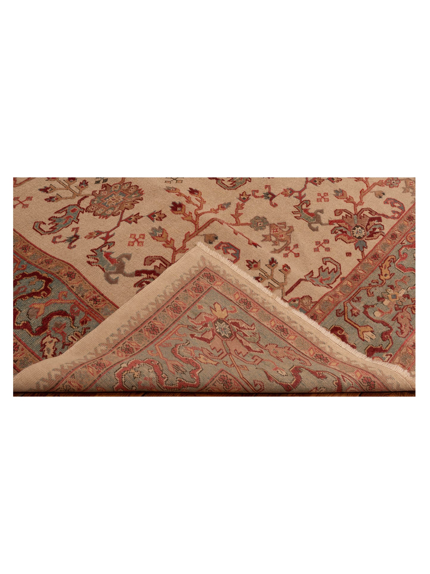 Antique Loom 147466 Ivory Blue 6.10x9.1 Hand Knotted Rug