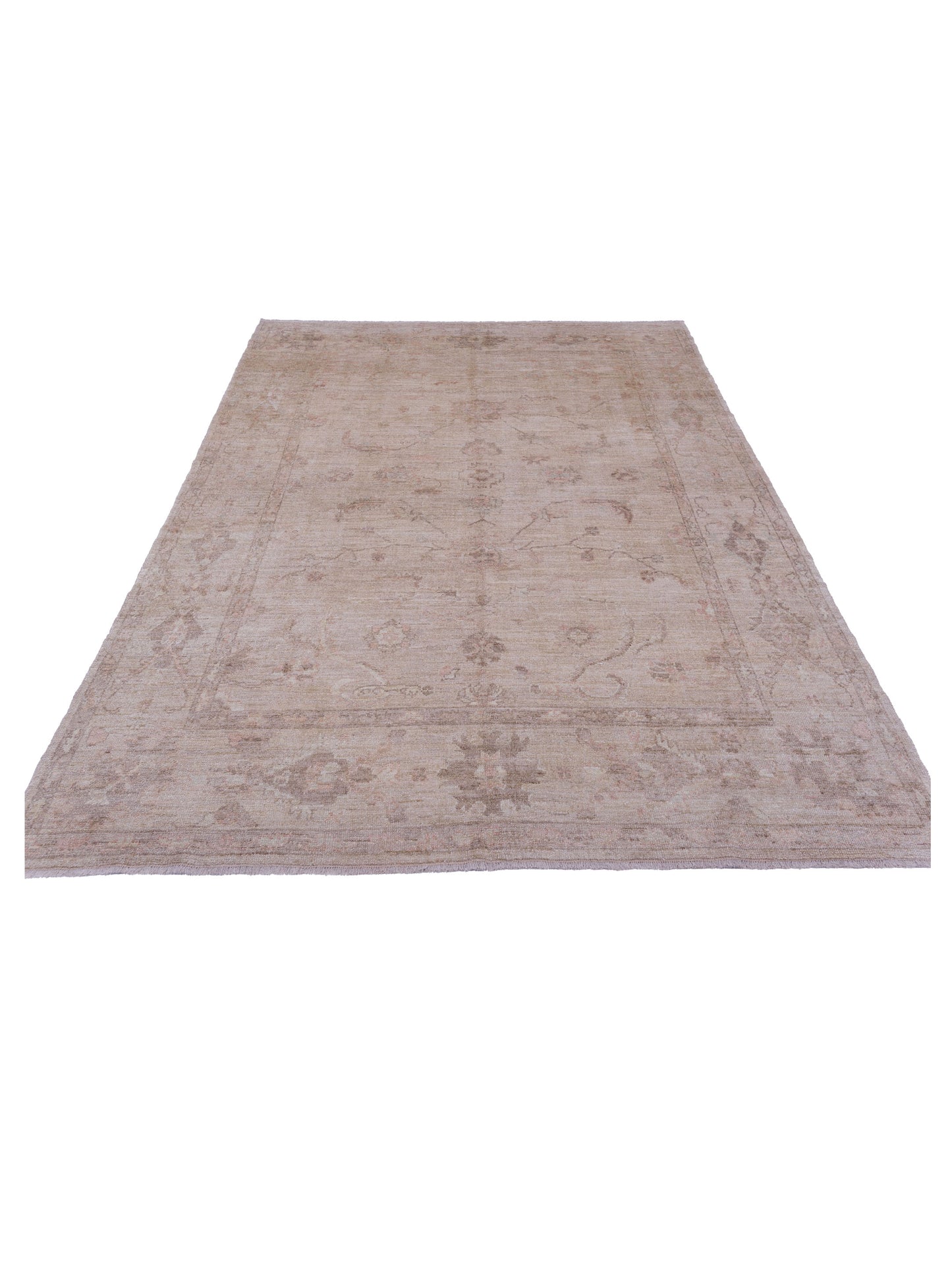 Angora Oushak 114793 Beige Beige 7.9x10.8 Hand Knotted Rug