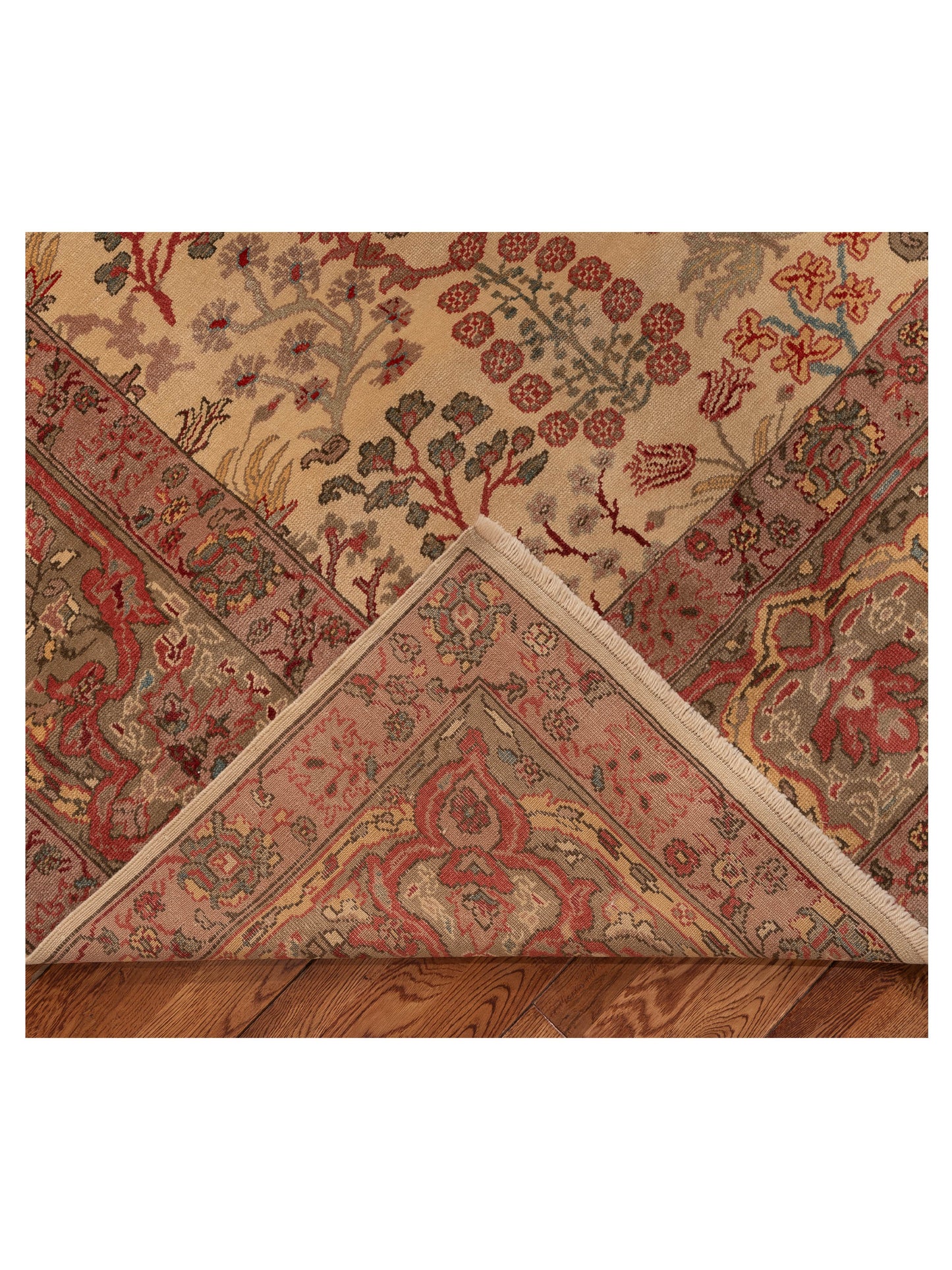 Antique Loom 108142 Ivory Green 10.3x13.9 Hand Knotted Rug
