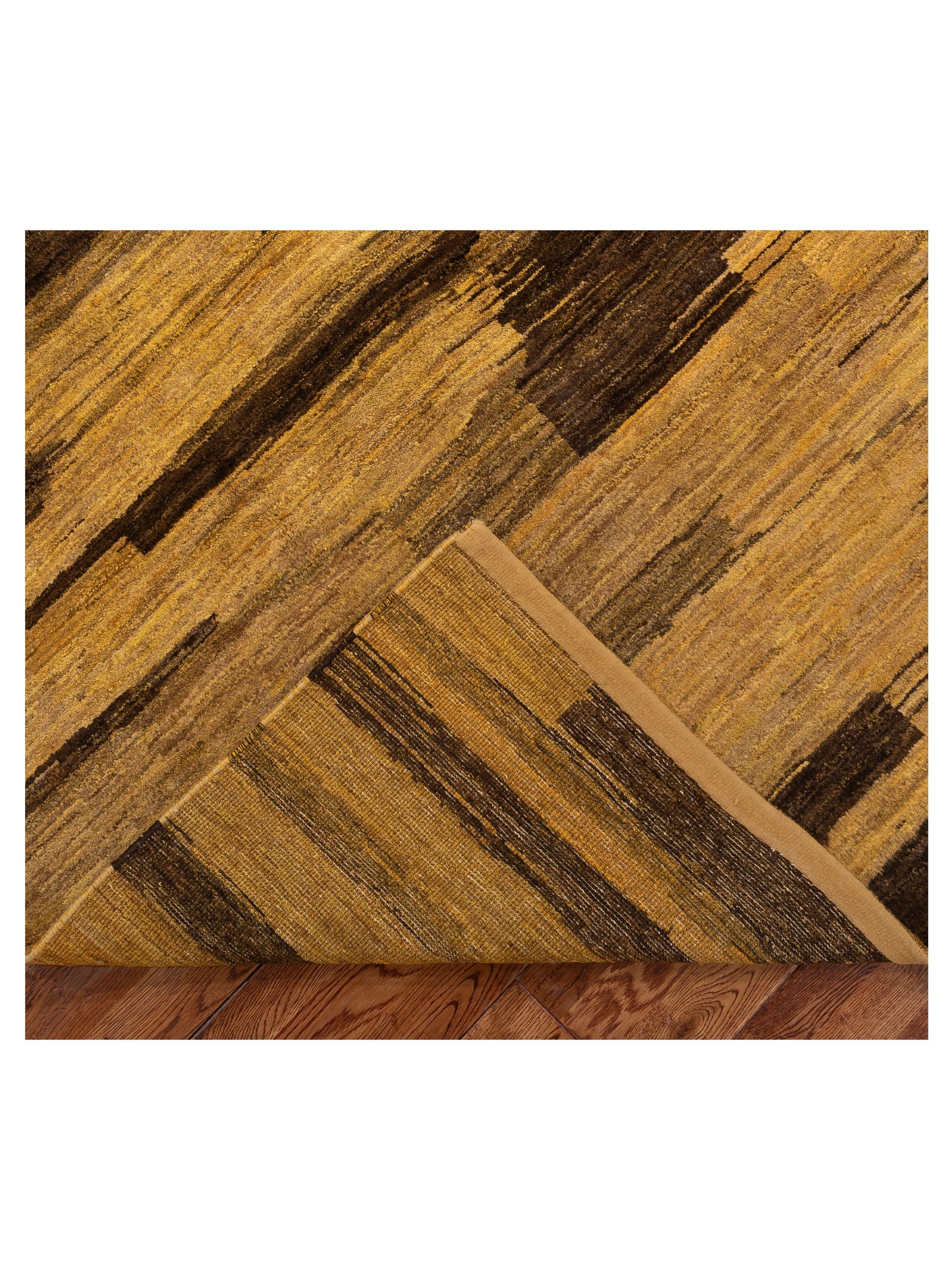 Tibetino 154023 Gold Brown 5x7 Hand Knotted Rug