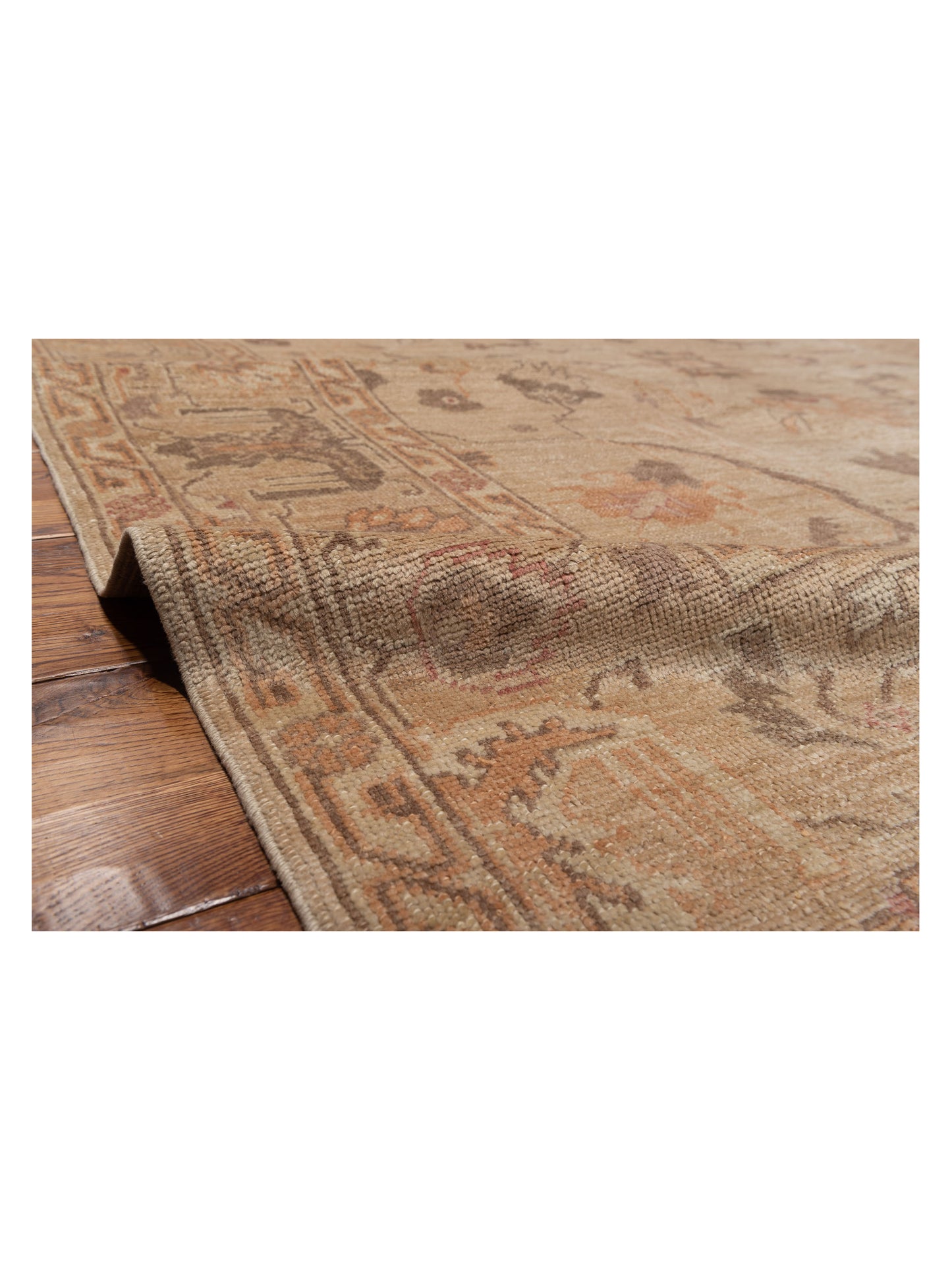 Angora Oushak 108097 Gold Gold 7.11x8.10 Hand Knotted Rug