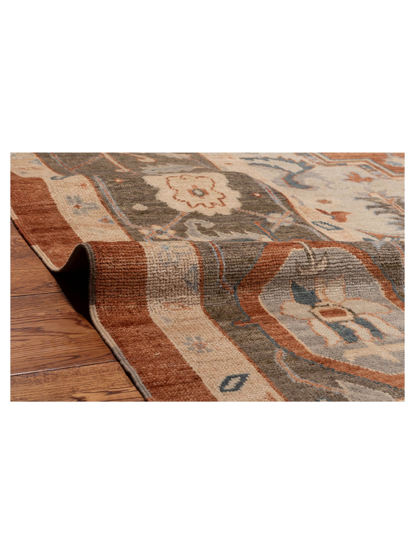 Angora Oushak 148183 Red Dark Brown 13x17.1 Hand Knotted Rug