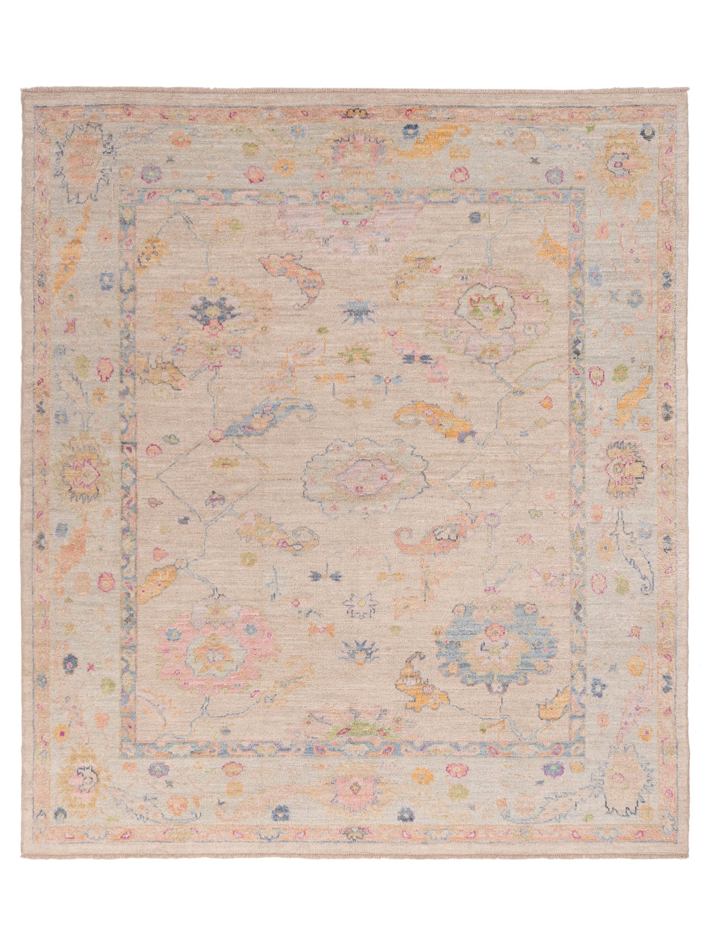 Anadol Angora Oushak  Beige Green Traditional