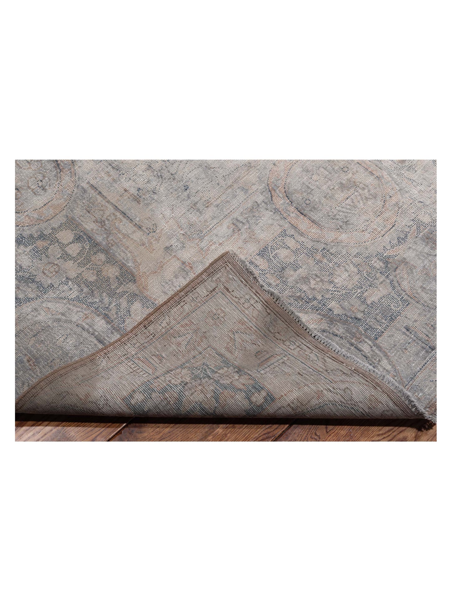 Vintage 133200 Light Gray 9.10x13.4 Hand Knotted Rug
