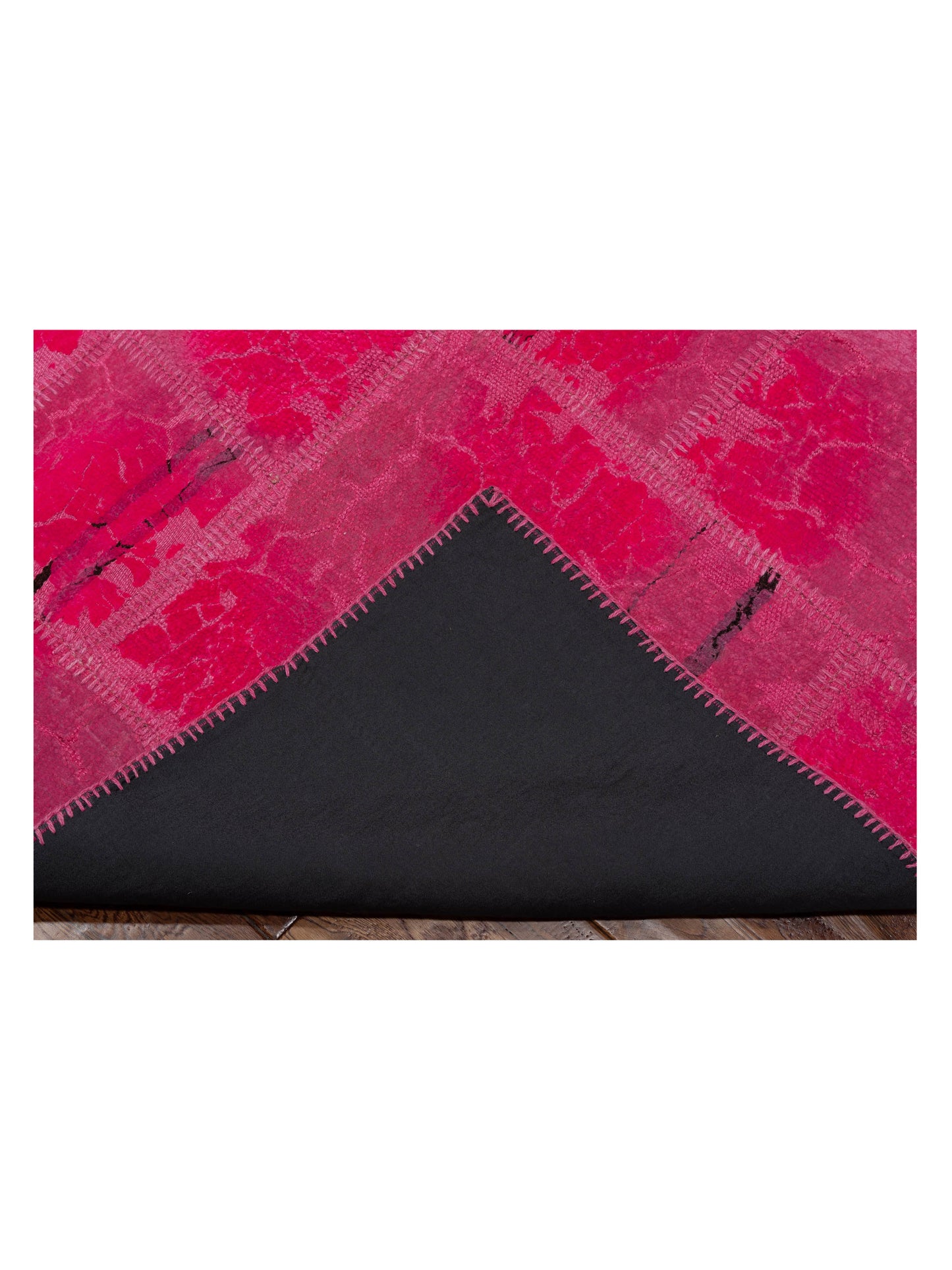 Turkish Vestige Patchwork 142782 Pink 8.3x9.1 Hand Knotted Rug