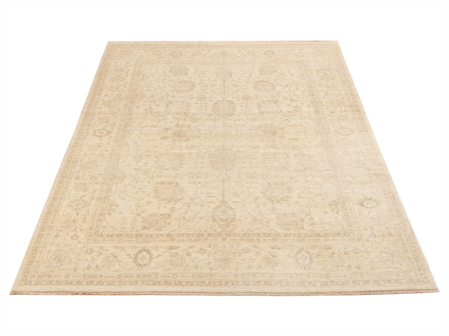 Laila 115209 Ivory Ivory 7.10x9.9 Hand Knotted Rug