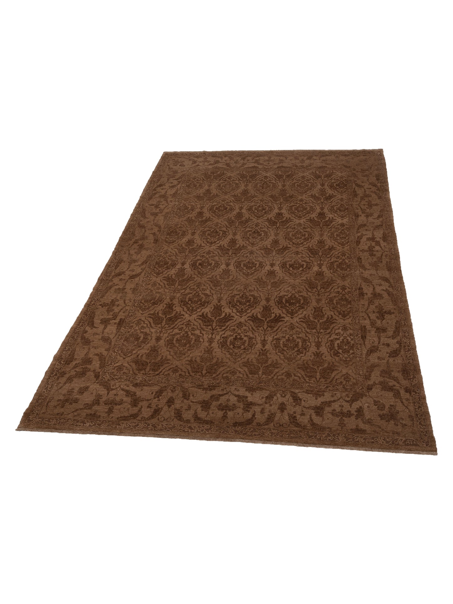 Defne Tulip Dark Brown Brown 10.3x13.10 Hand Knotted Rug