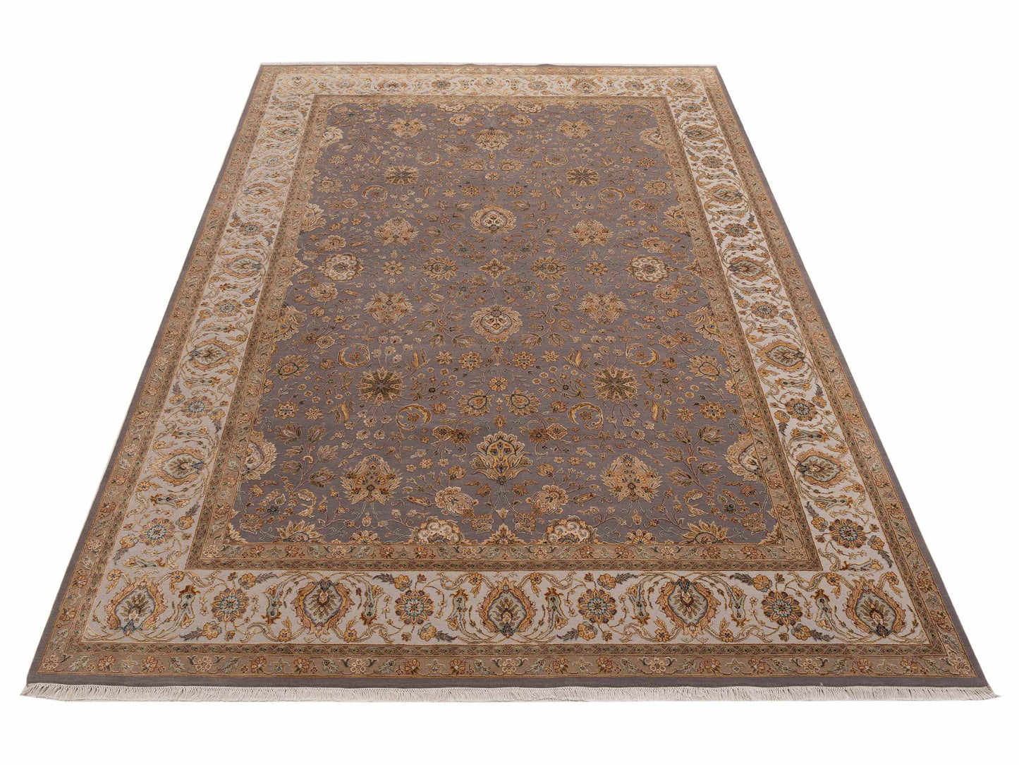 Imperial Silk 153358 Gray Ivory 10x14.1 Hand Knotted Rug