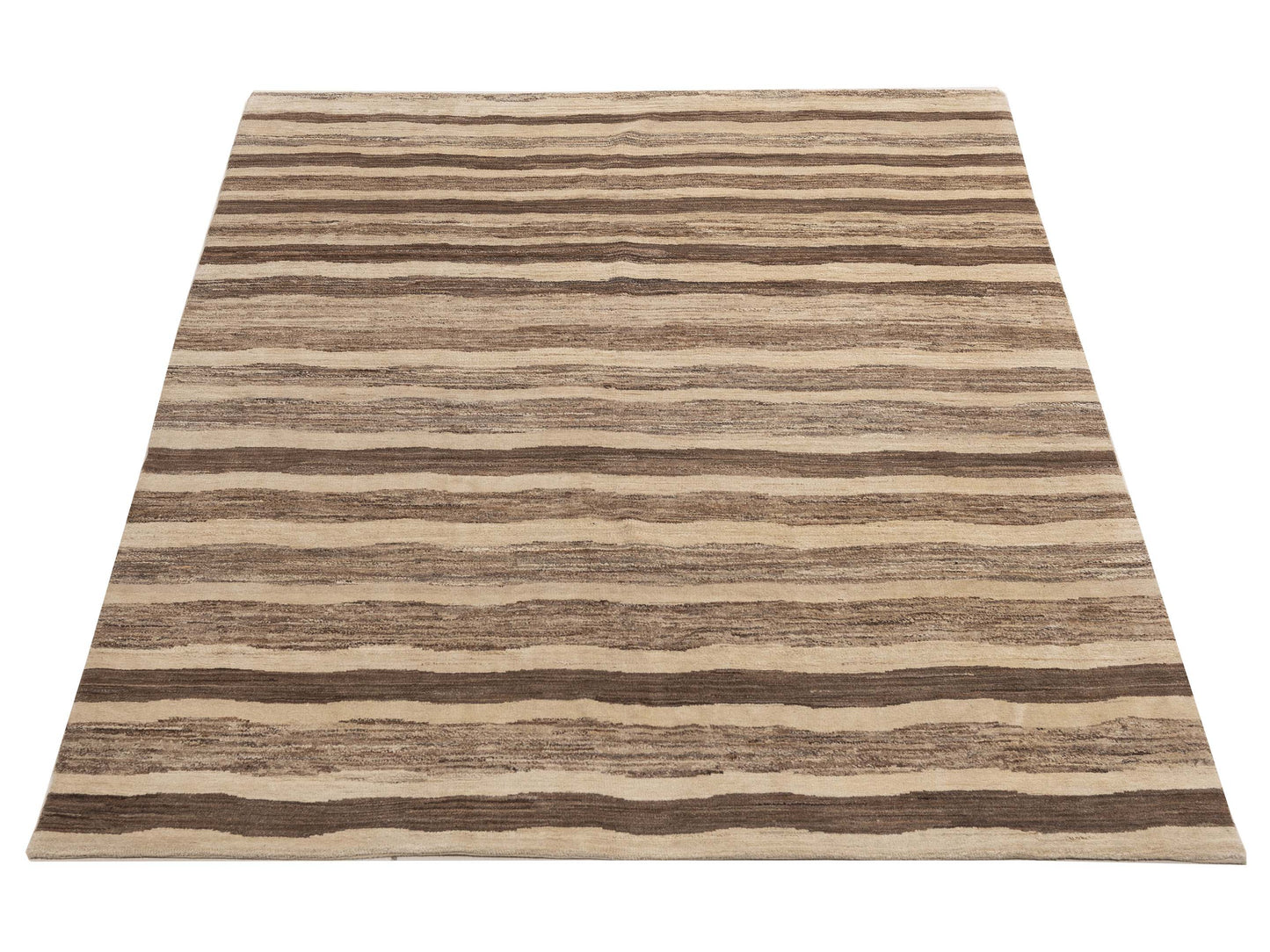 Tibetino 154027 Brown Ivory 6.5x8.3 Hand Knotted Rug