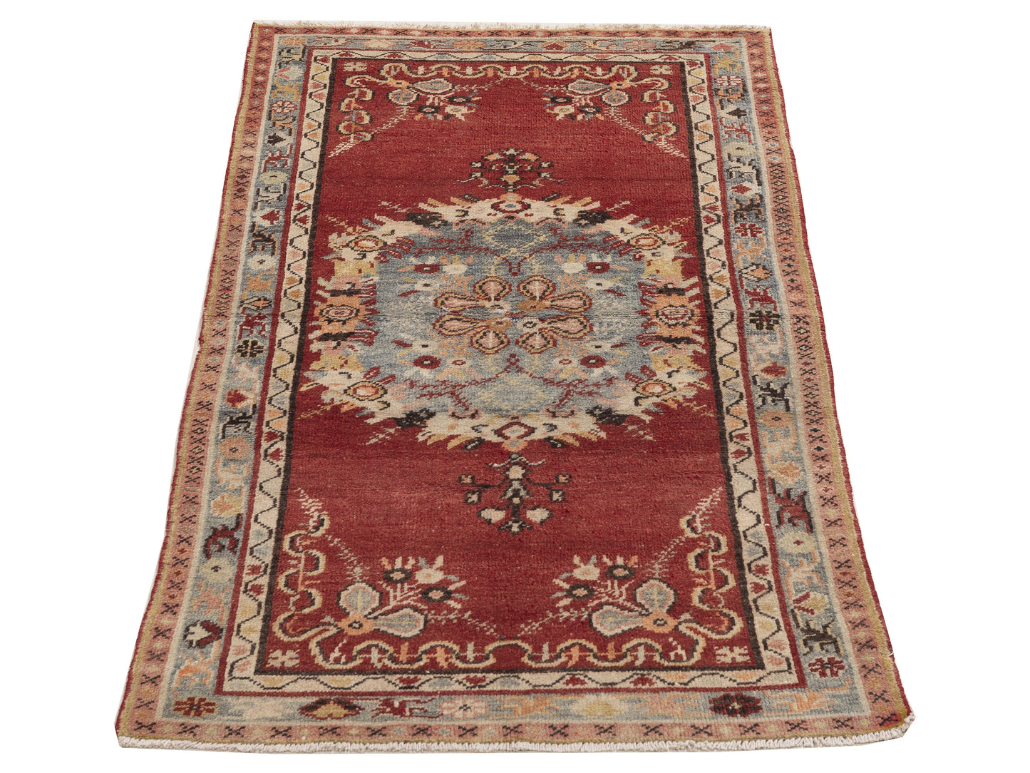 Old Anatolian 154155 Red Gray 3.1x6.2 Hand Knotted Rug