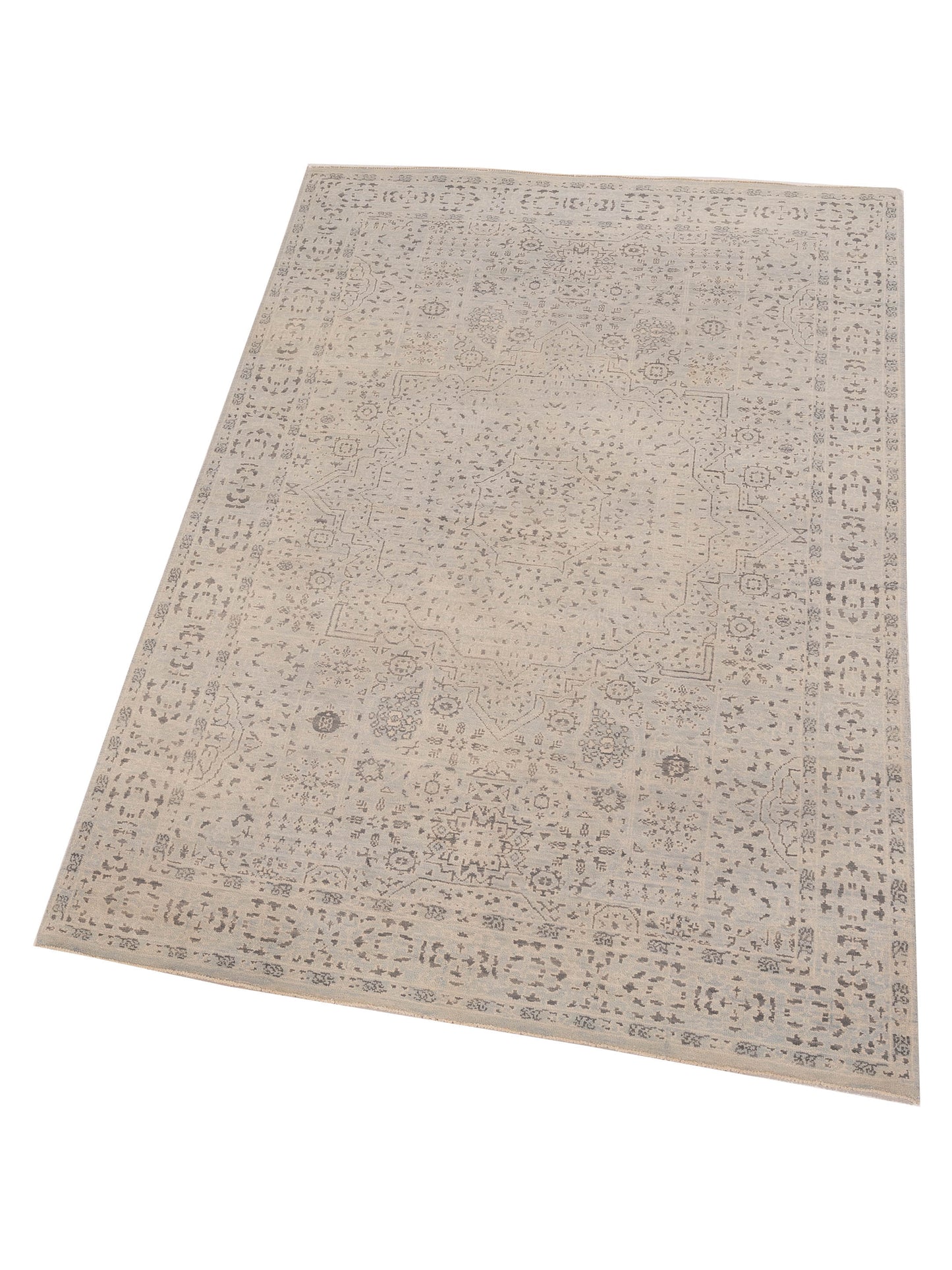 Artisan Mamluk 125077 Silver Silver 4.1x6.2 Hand Knotted Rug
