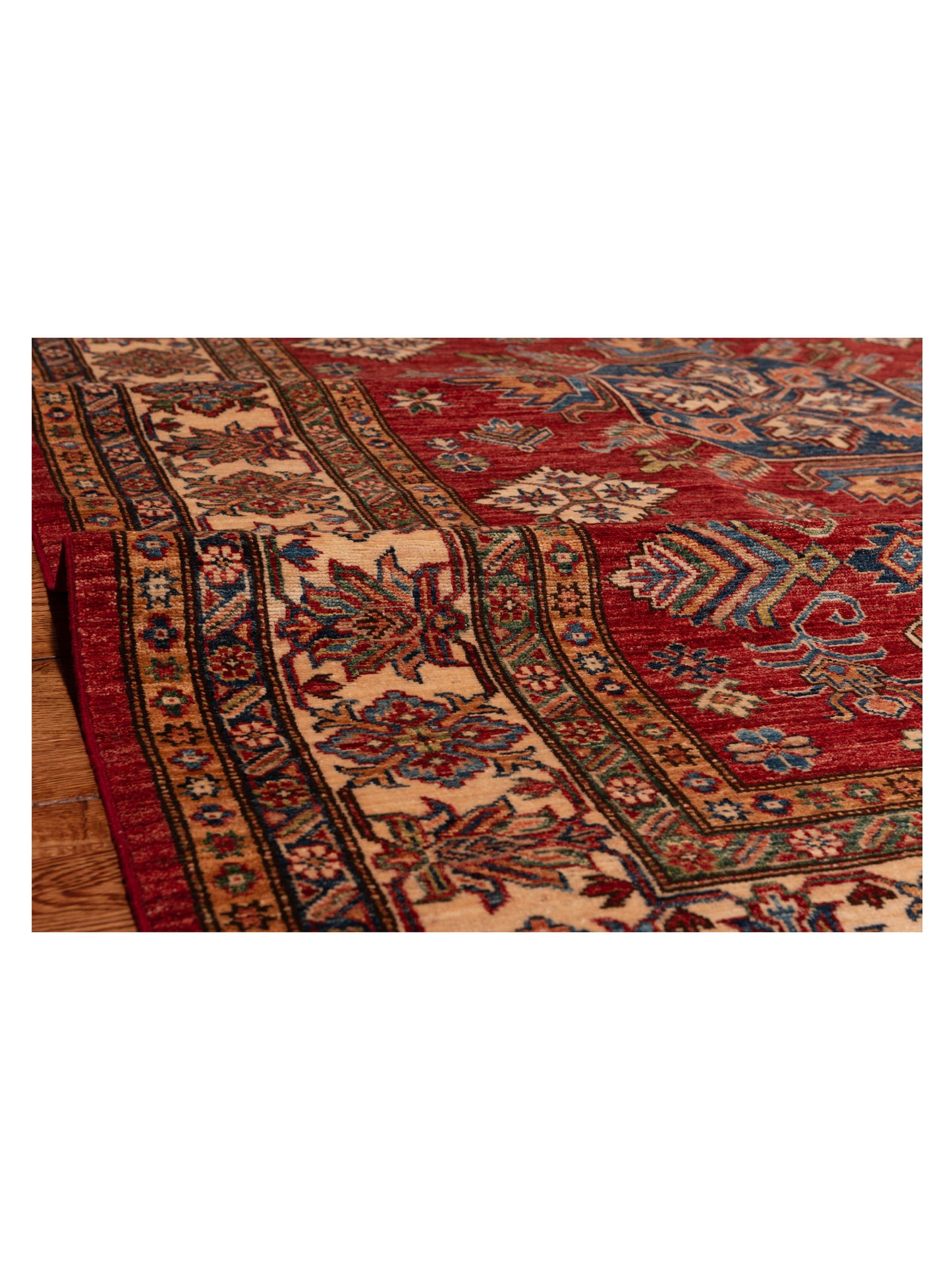 Artisan Kazak 148972 Red Ivory 6x8.5 Hand Knotted Rug