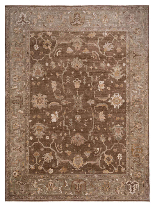 Anadol Angora Oushak  Brown Green Traditional