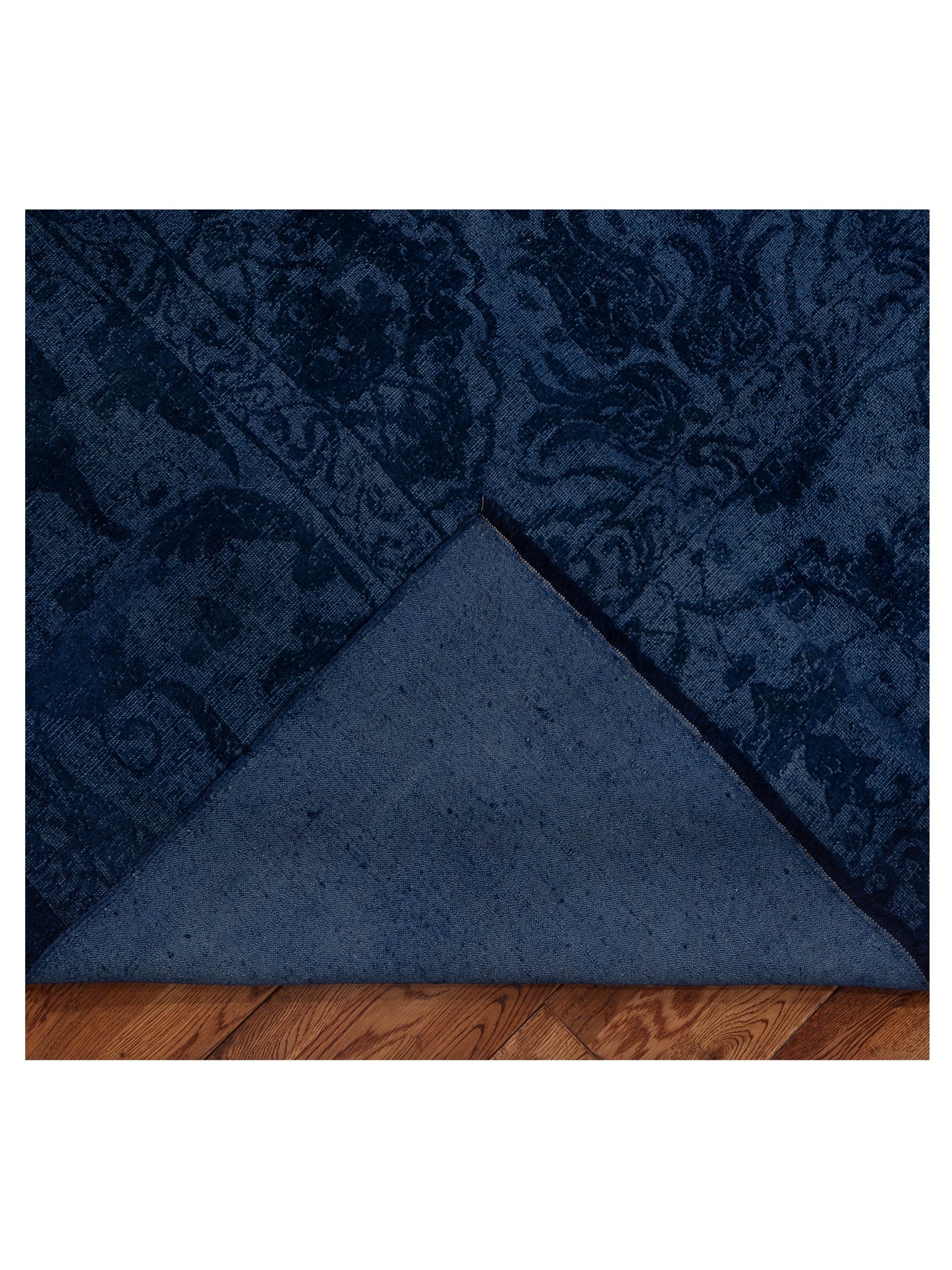 Color Bouquet 113964 Dark Blue Dark Blue 12.1x15.1 Hand Knotted Rug