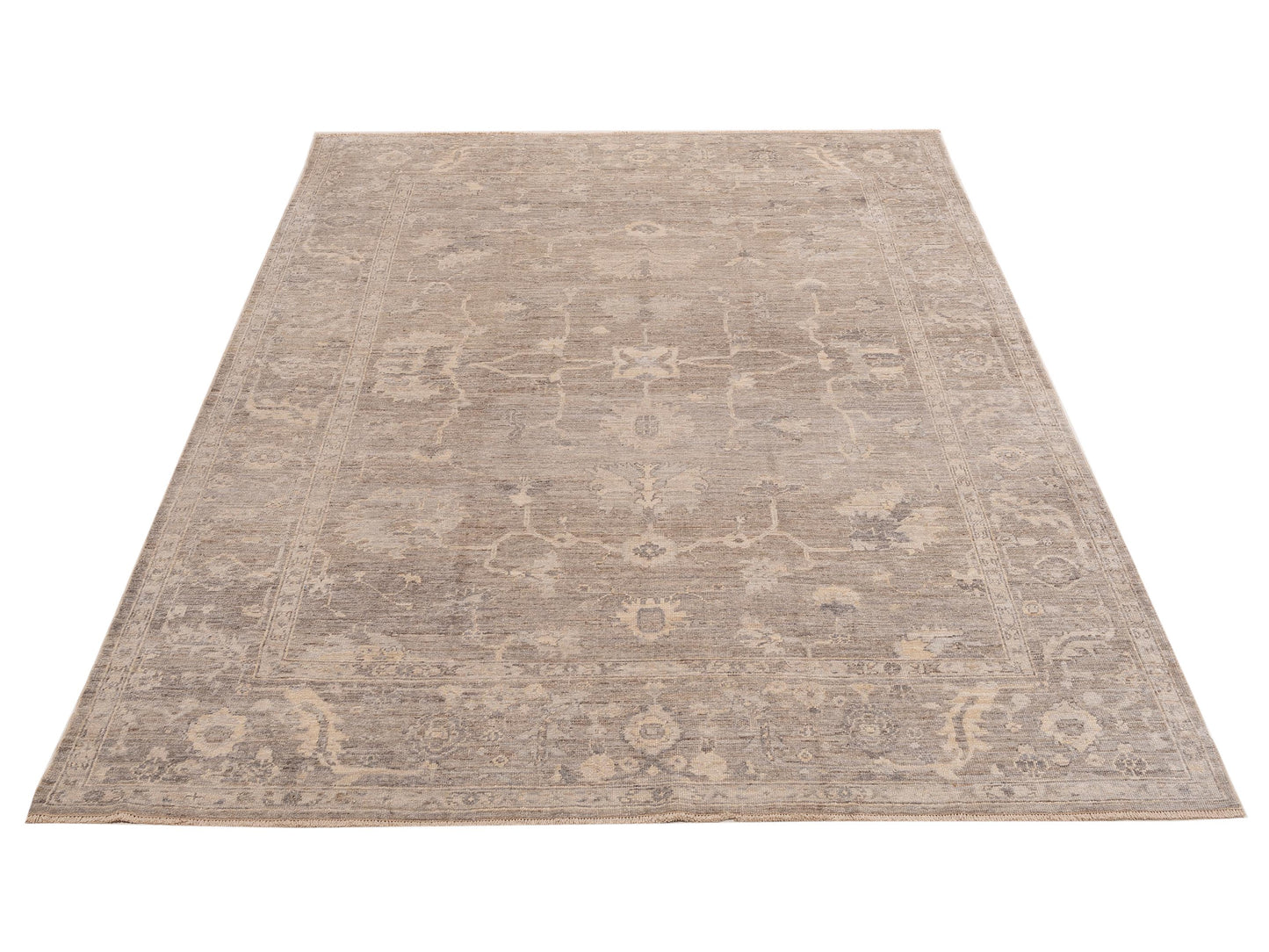Angora Oushak 153955 Gray Gray 8.10x11.6 Hand Knotted Rug