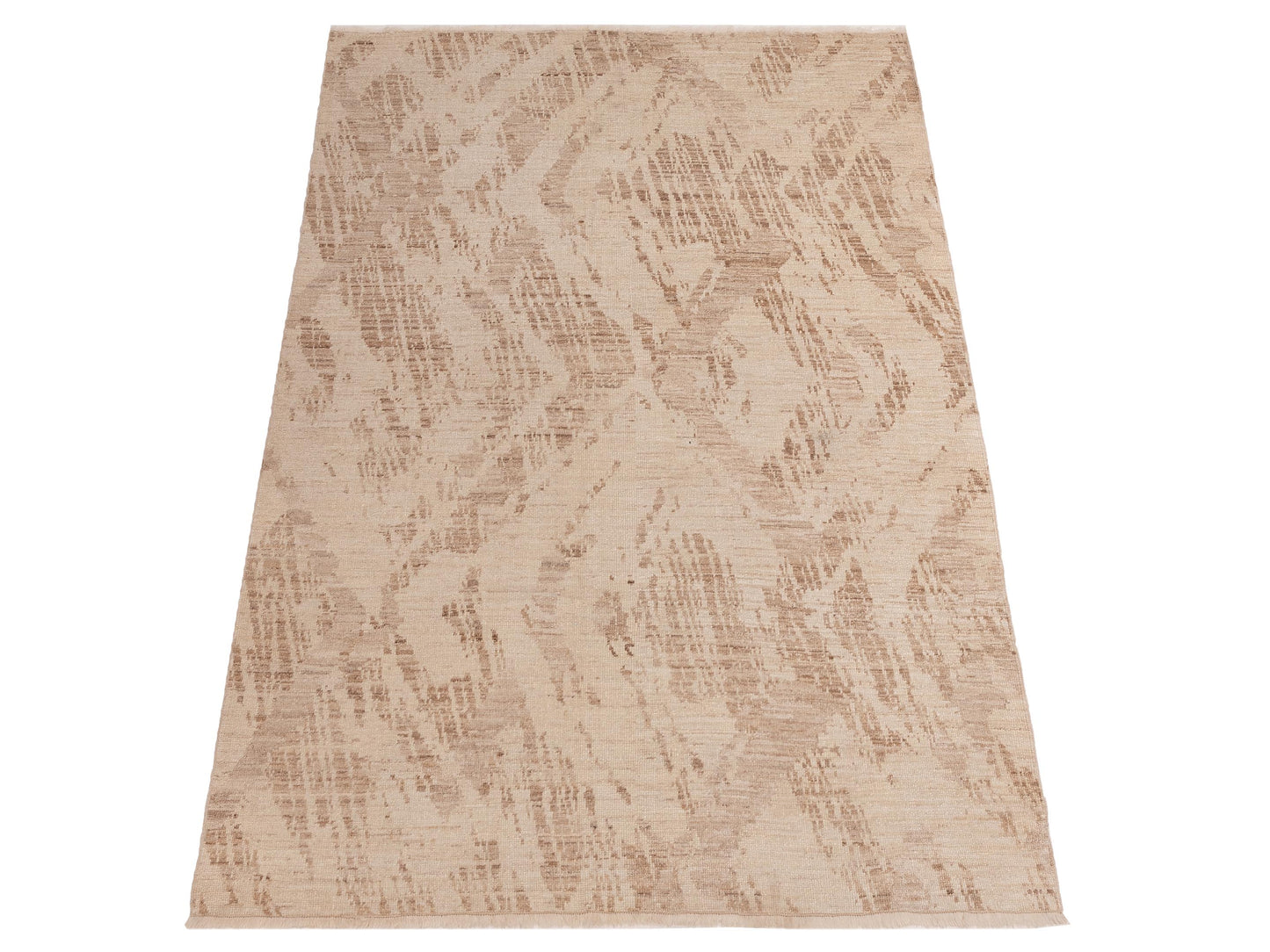 Angora Oushak 150763 Beige Brown 6.8x9.8 Hand Knotted Rug
