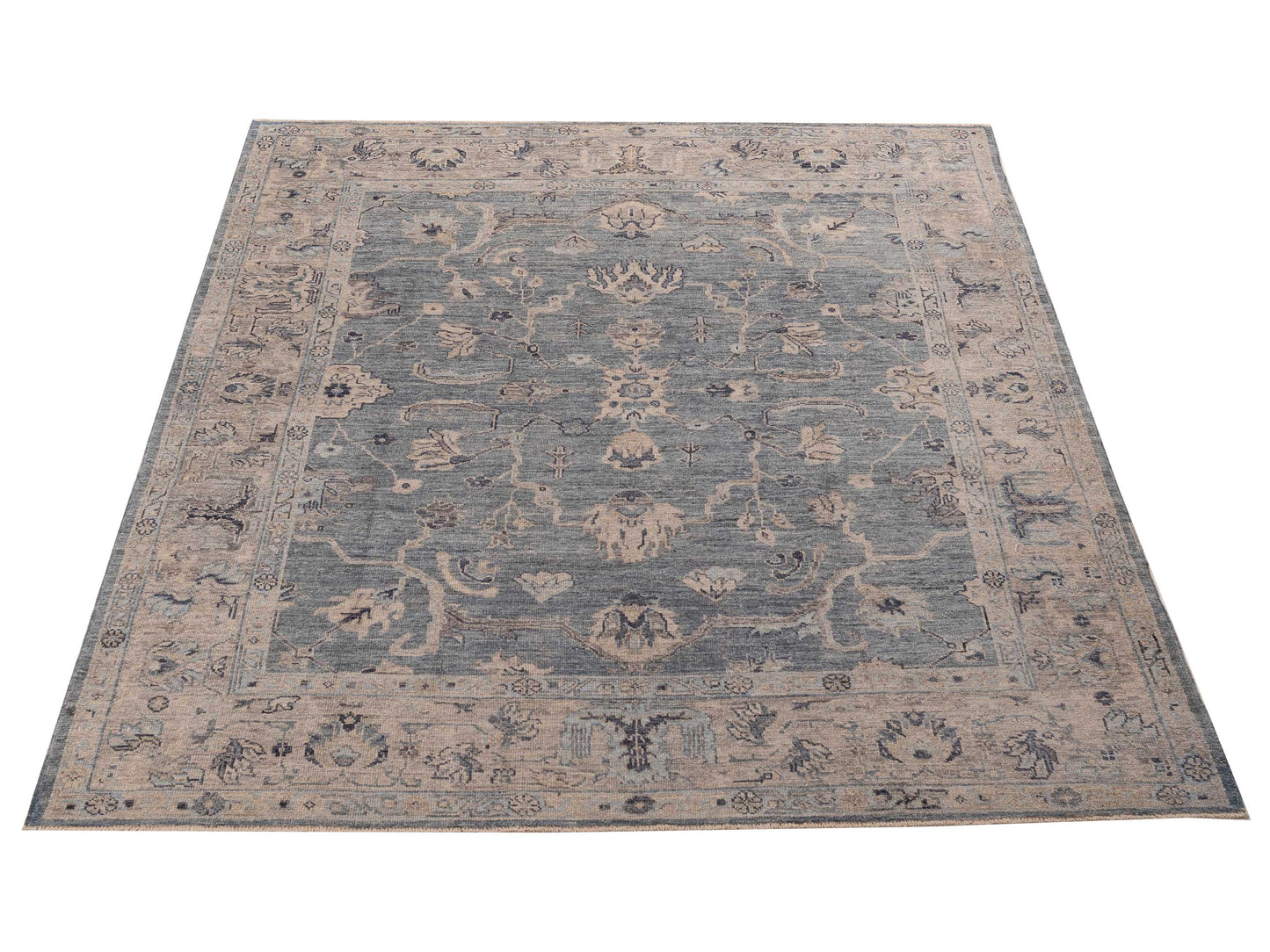 Angora Oushak 156118 Blue Gray 8.2x9.8 Hand Knotted Rug