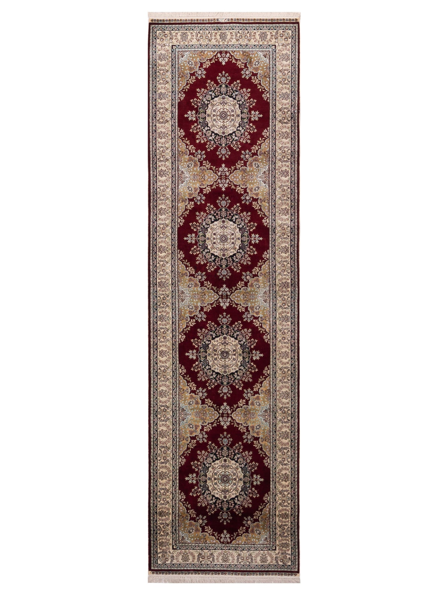 Pasha Pure Silk  Red Ivory Traditional