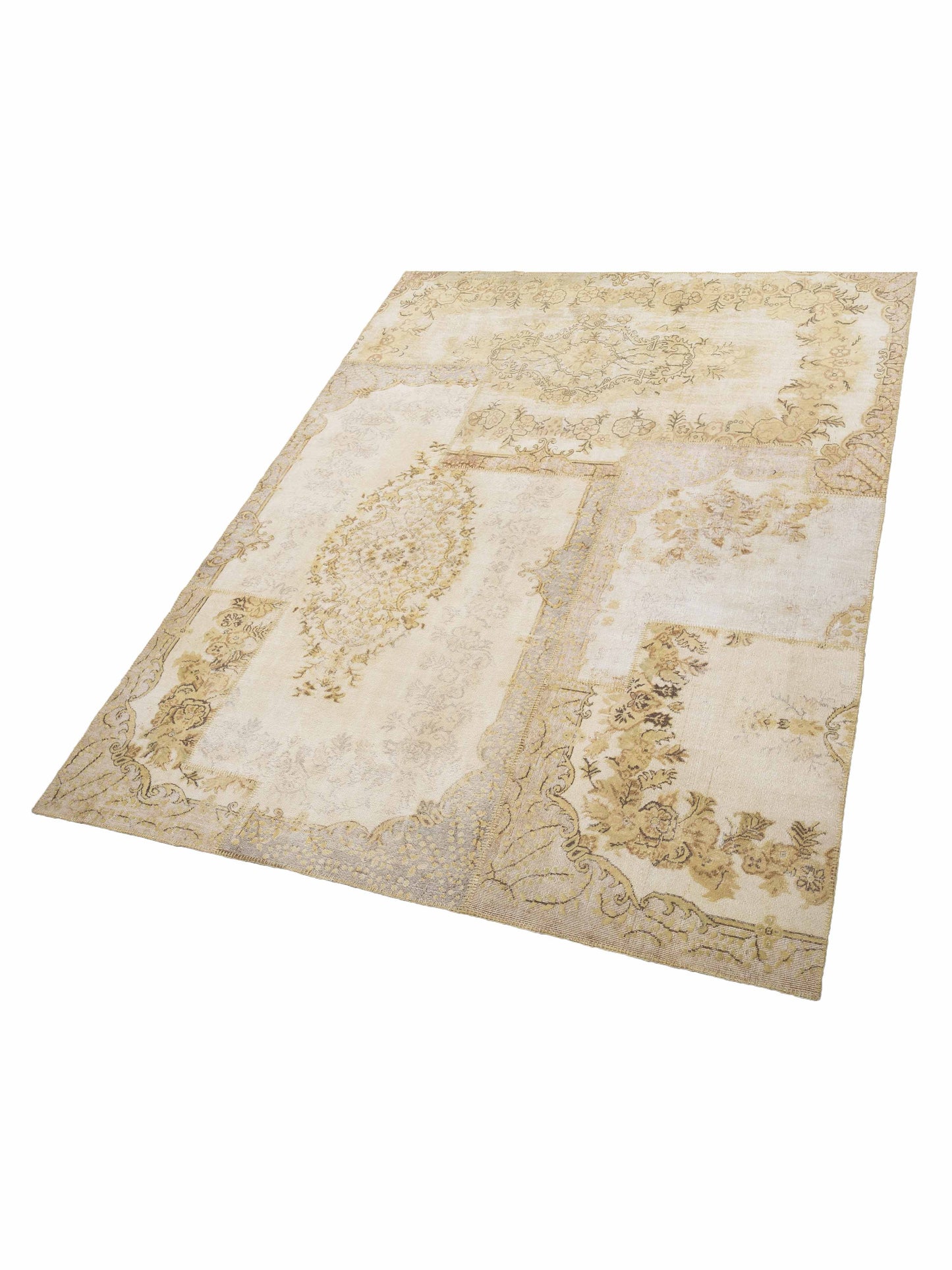 Turkish Vestige Patchwork 146037 Light Green 9.1x12 Hand Knotted Rug