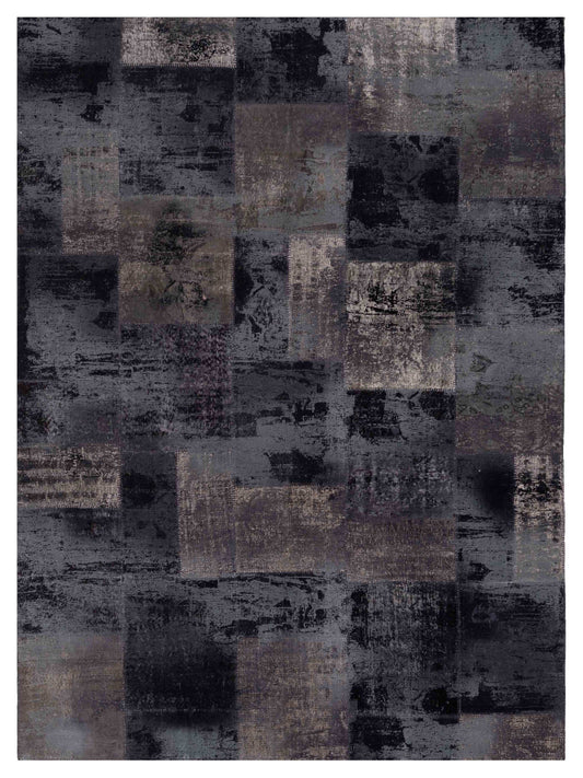 Pasha Turkish Vestige Patchwork  Black Gray Contemporary