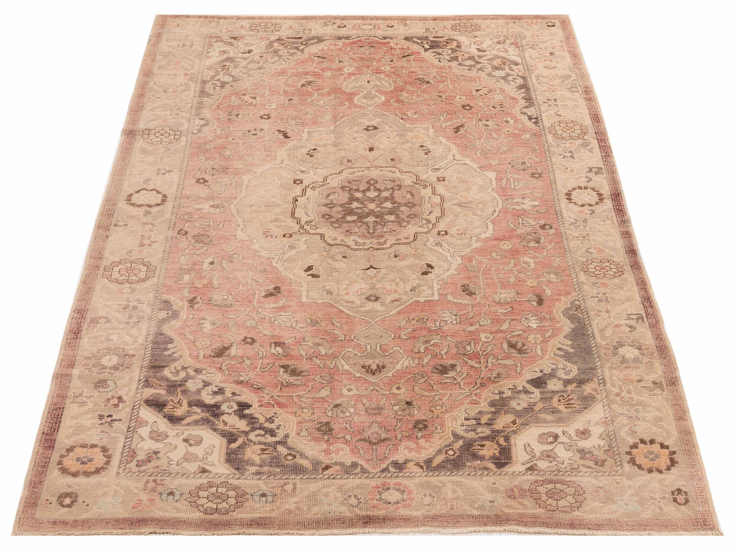 Old Anatolian 154107 Pink Beige 6x8.10 Hand Knotted Rug