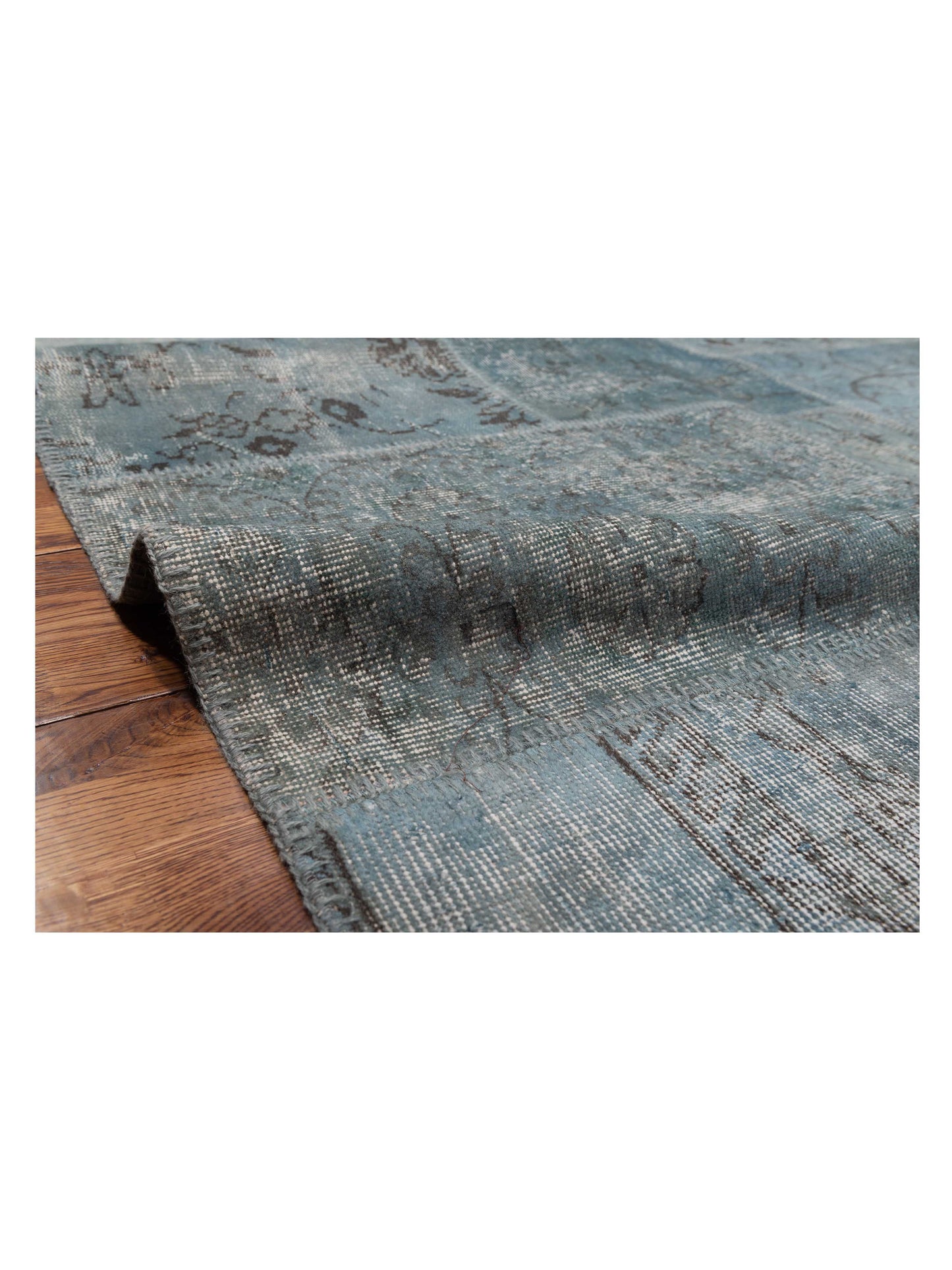 Turkish Vestige Patchwork 142813 Blue 8.2x11.6 Hand Knotted Rug