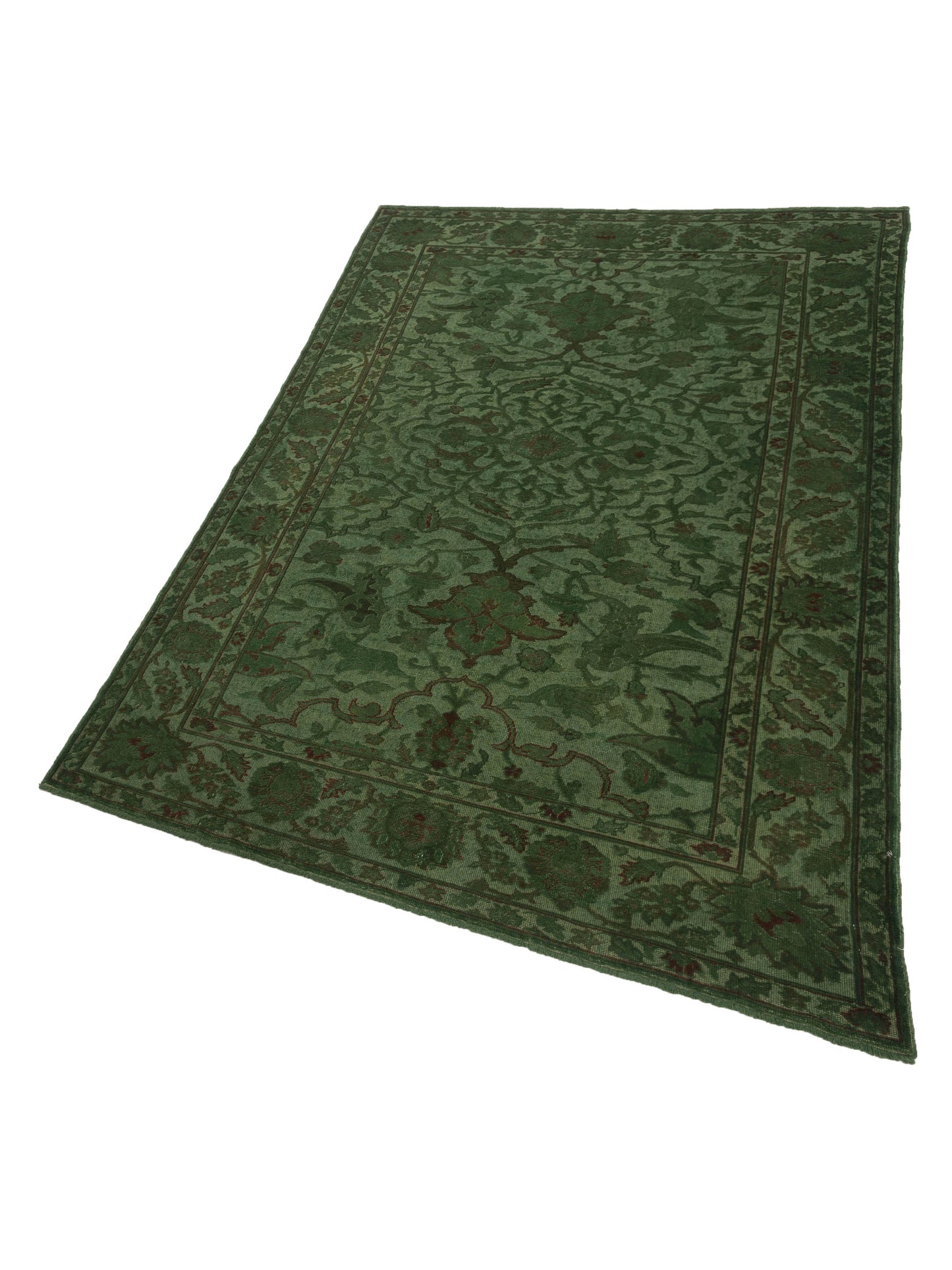 Vintage 104555 Green 6.4x9.4 Hand Knotted Rug
