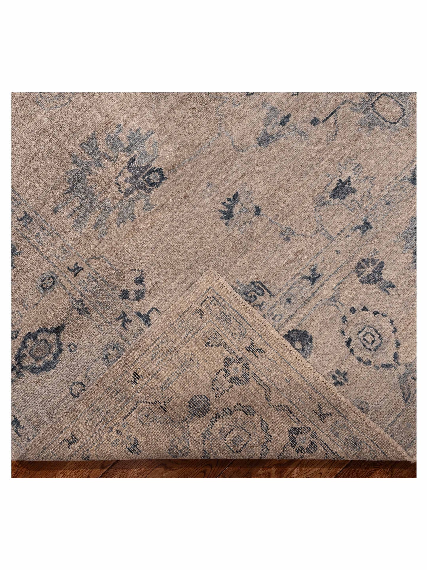 Angora Oushak 155736 Gray Gray 9.2x11.10 Hand Knotted Rug