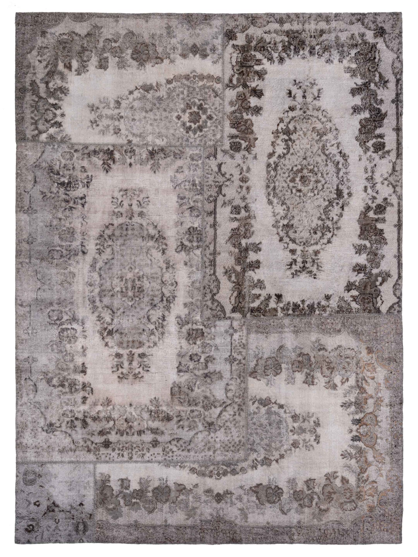 Pasha Turkish Vestige Patchwork  Gray  Contemporary