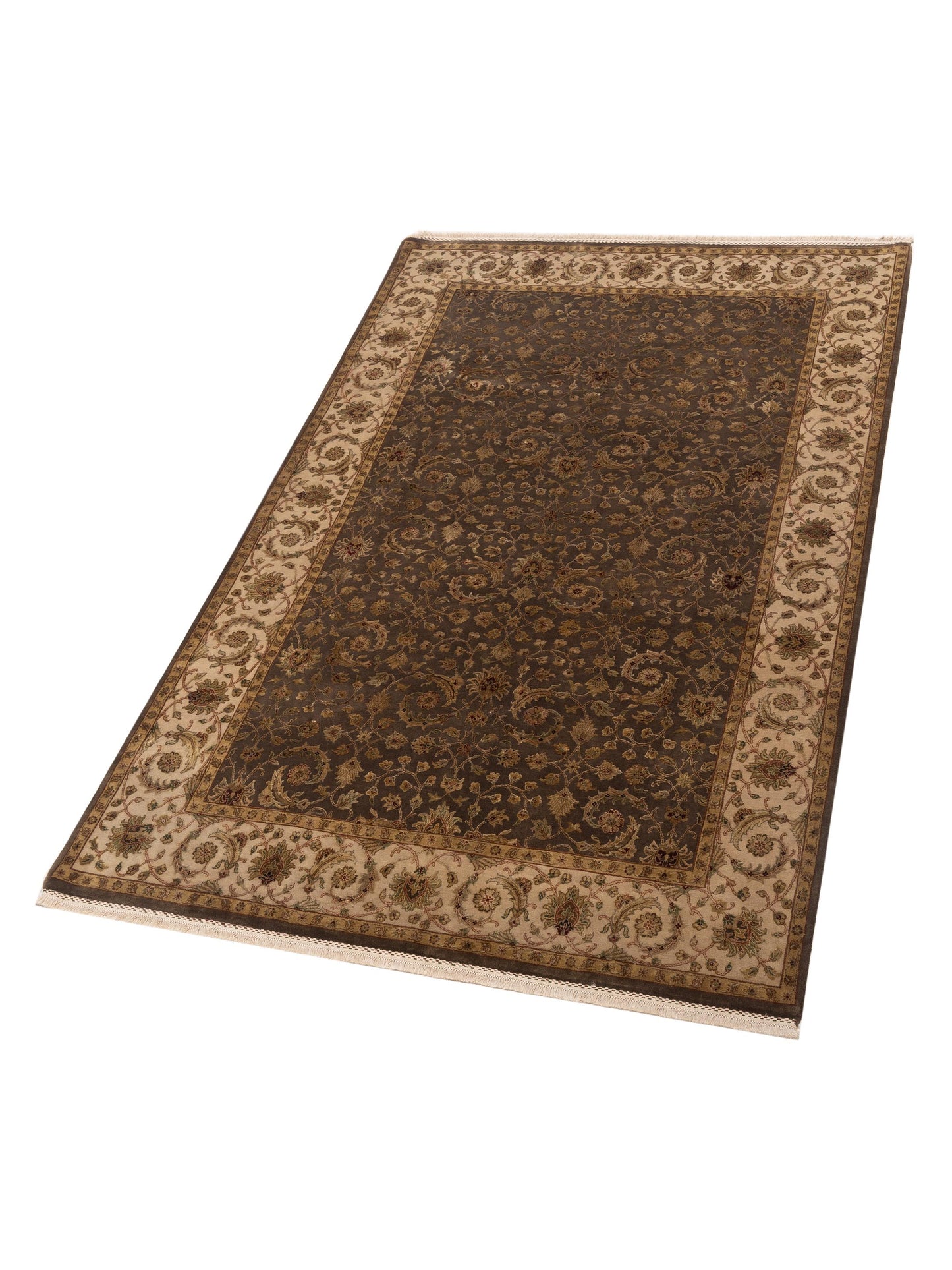 Imperial Silk 122313 Brown Beige 6.2x9.8 Hand Knotted Rug