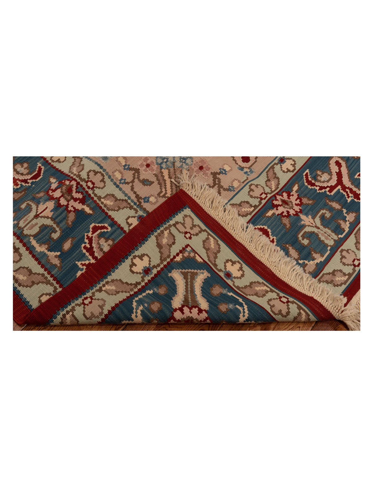 Transilvanian Kilim 70424 Red Blue 8.11x12.1 Hand Woven Rug