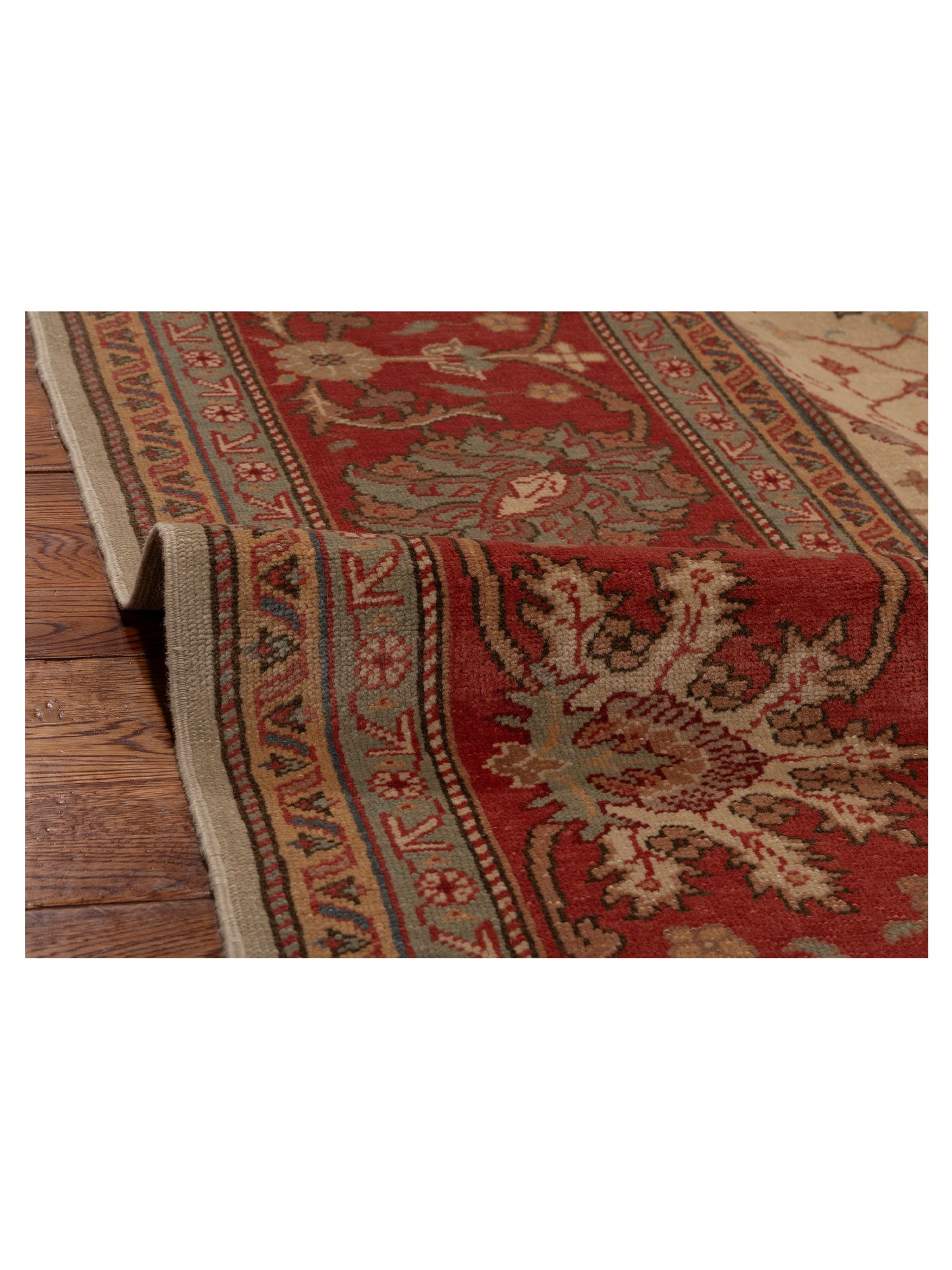 Antique Loom 108053 Ivory Rust 10.5x14.4 Hand Knotted Rug