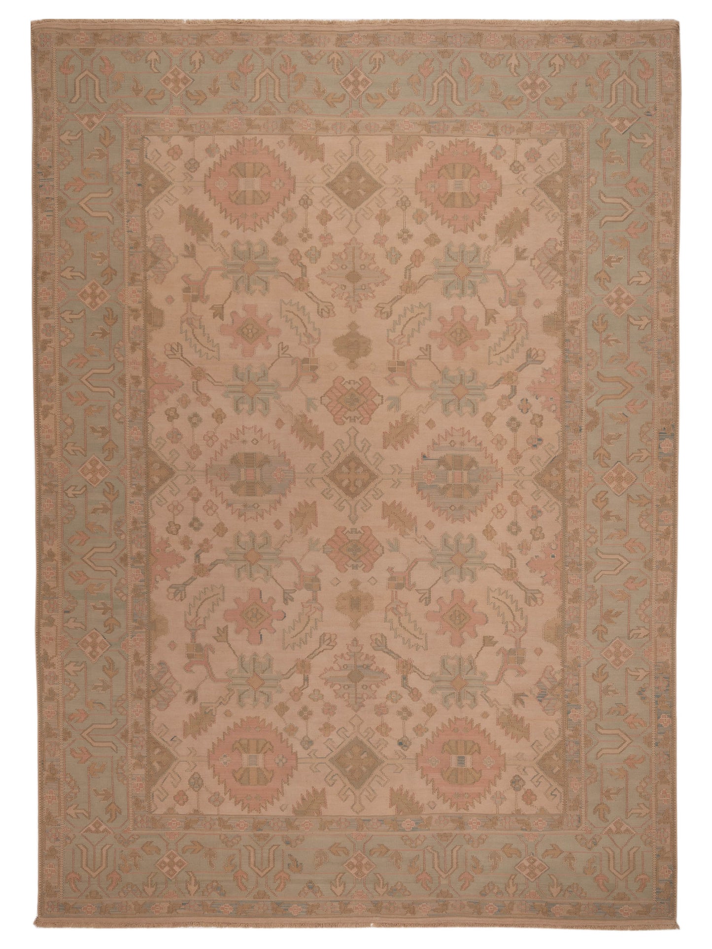 Pasha Transilvanian Kilim  Ivory Green Traditional