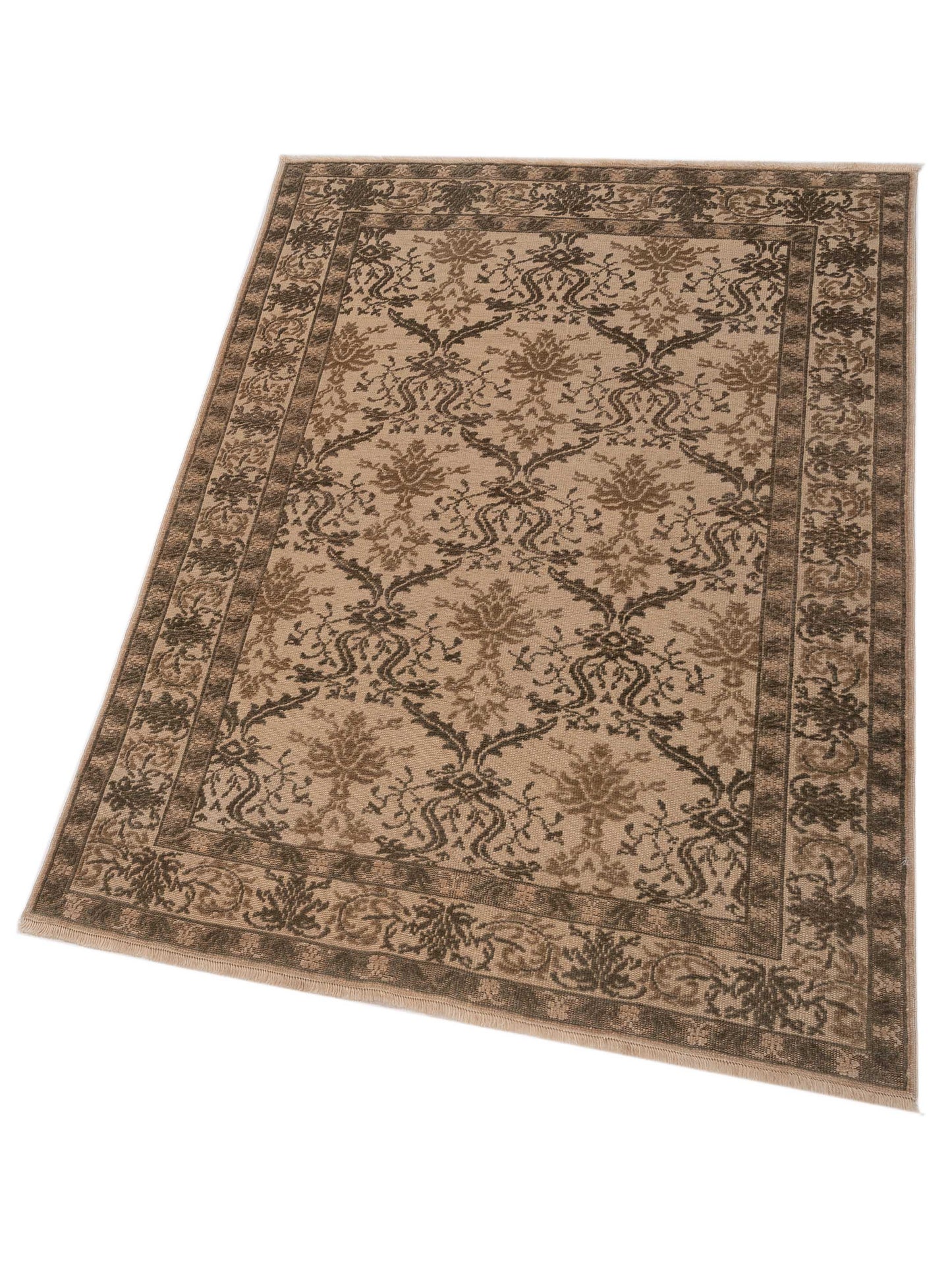 Antique Loom 108027 Beige Green 4.2x5.10 Hand Knotted Rug