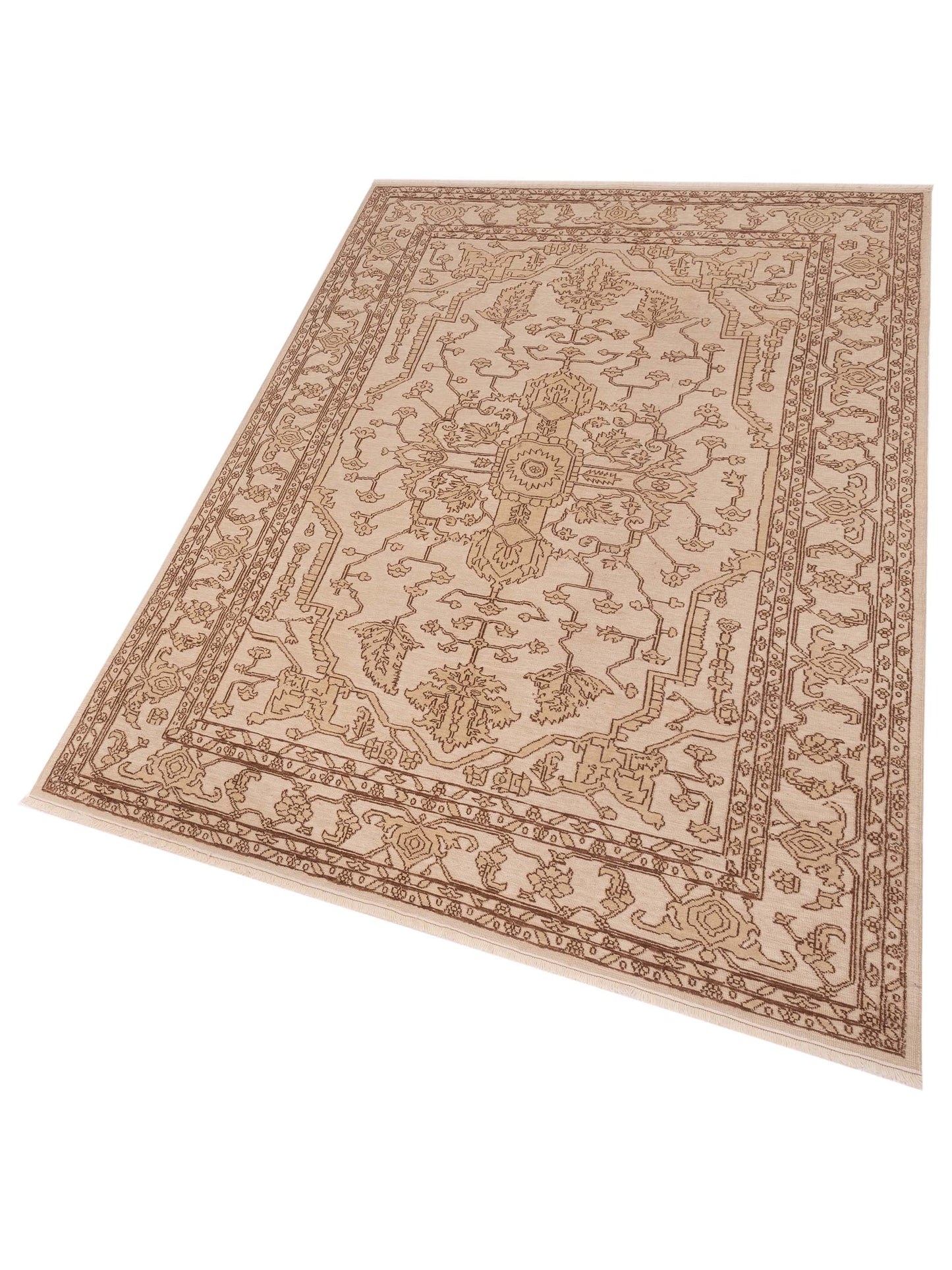Defne Agate Ivory Brown 6.5x9.1 Hand Knotted Rug