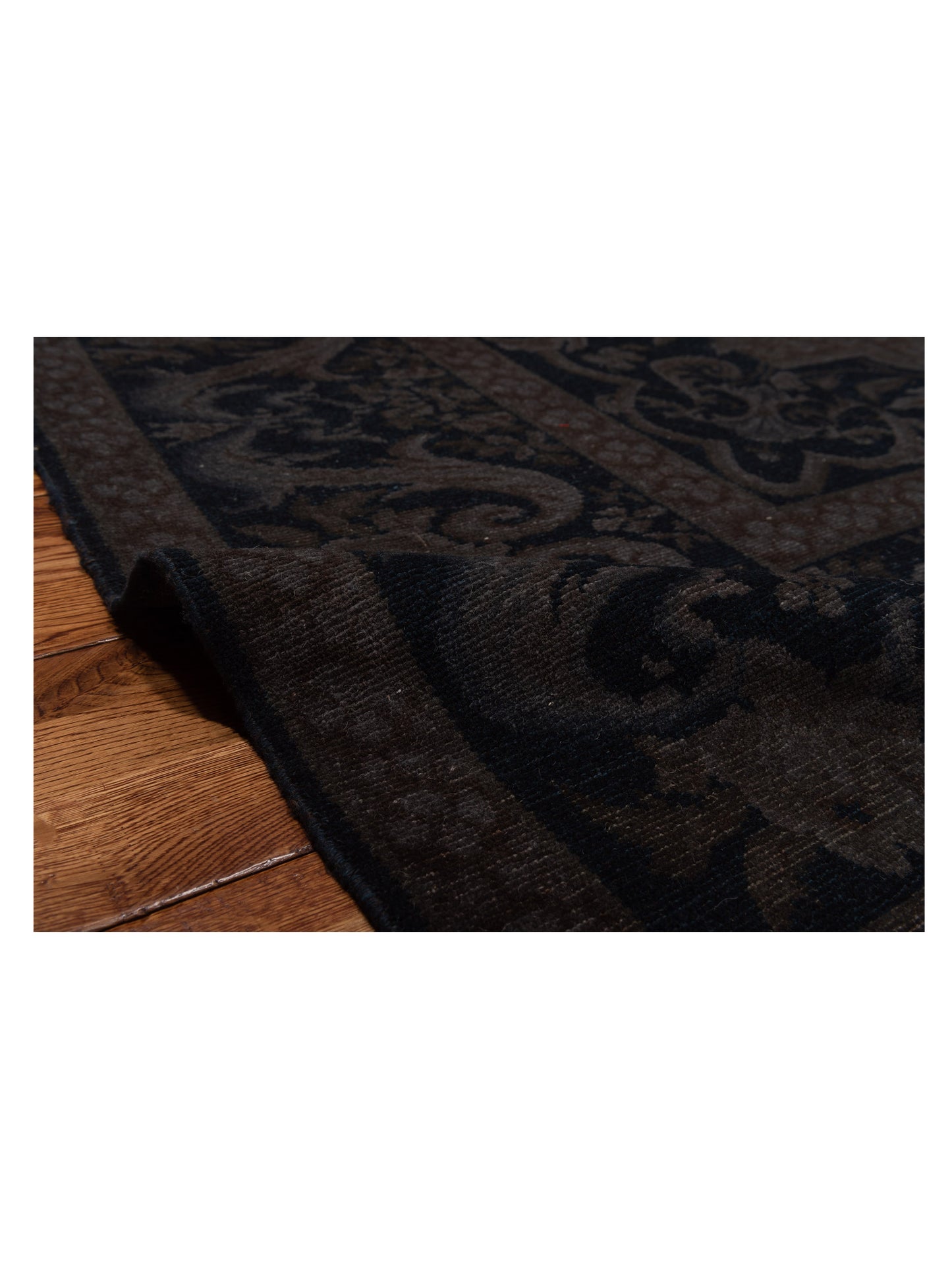 Vintage 108921 Charcoal 9.9x12 Hand Knotted Rug