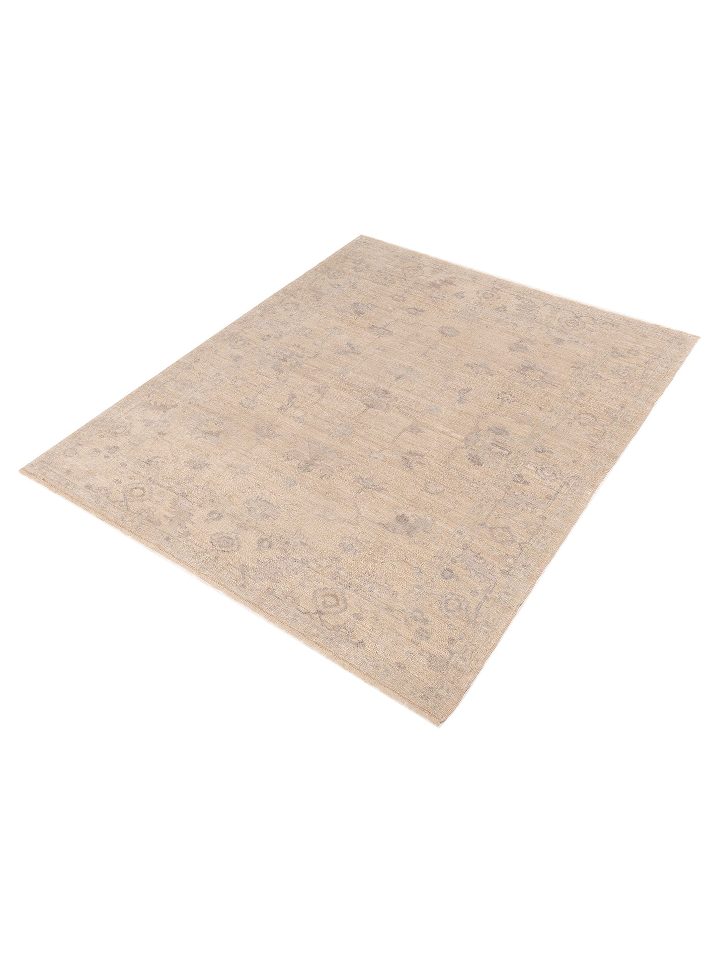 Angora Oushak 119878 Ivory Ivory 7.9x9.2 Hand Knotted Rug