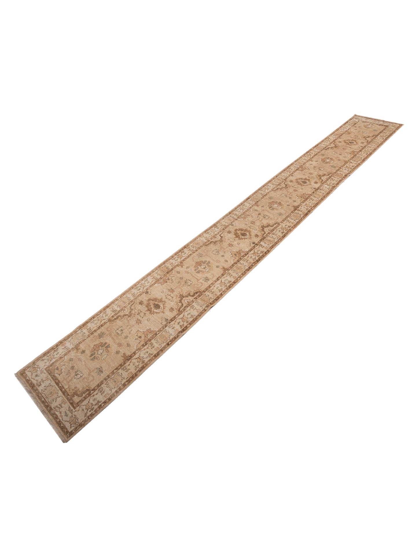 Angora Oushak 154273 Gold Ivory 3x23.4 Hand Knotted Rug