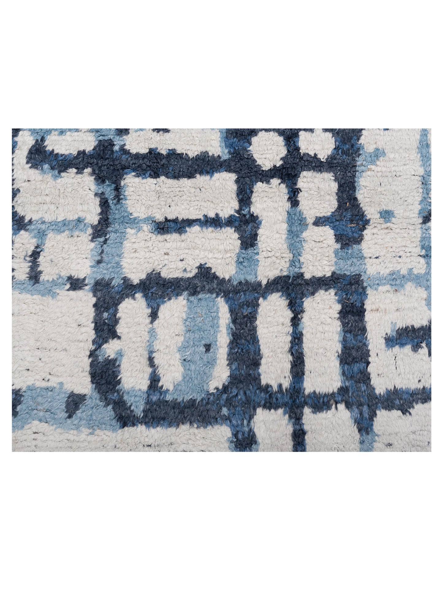 Atlas 150393 Ivory Blue 8x9.10 Hand Knotted Rug