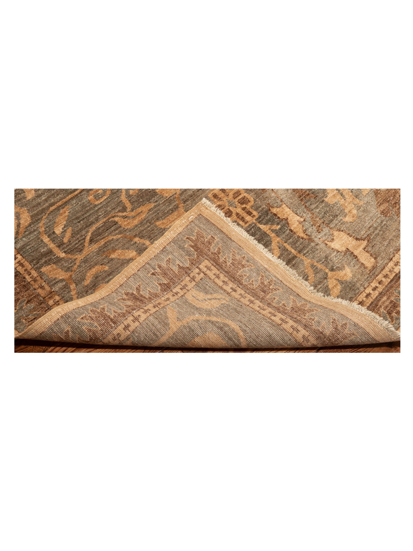 Elvan Julide Beige Green 16.7x16.7 Hand Knotted Rug