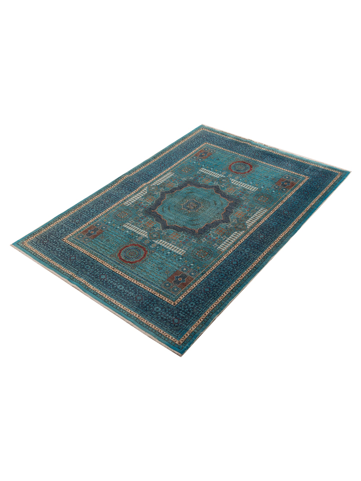 Artisan Mamluk 154659 Blue Blue 5.9x8.3 Hand Knotted Rug