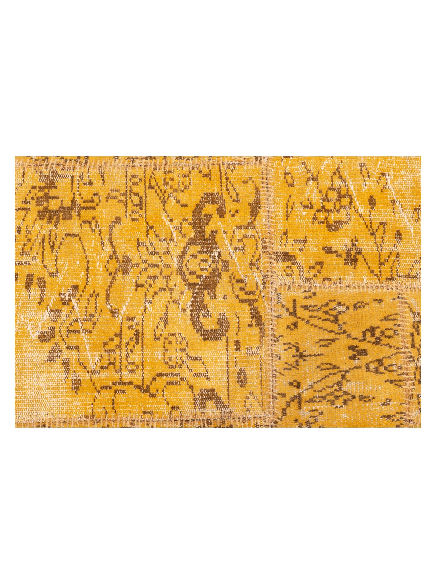 Turkish Vestige Patchwork 115701 Yellow 4.11x7.11 Hand Knotted Rug