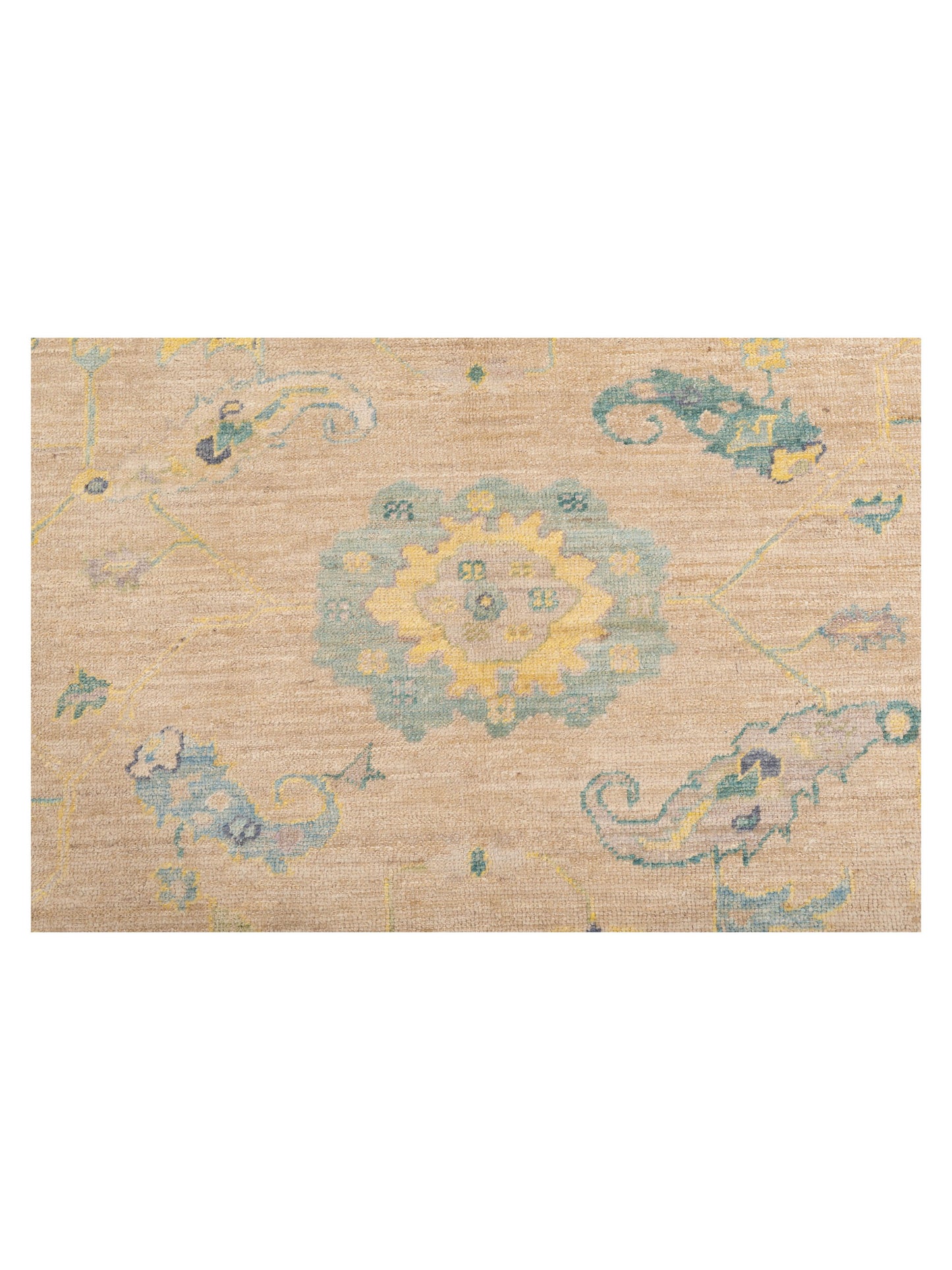 Angora Oushak 145716 Beige Beige 8x10 Hand Knotted Rug