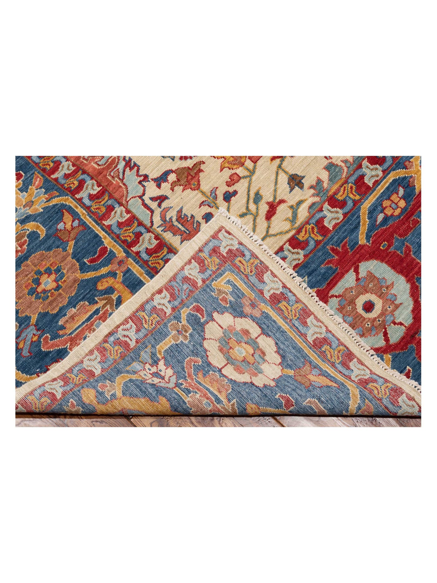 Antique Loom Fine 147223 Ivory Navy 10x11.3 Hand Knotted Rug