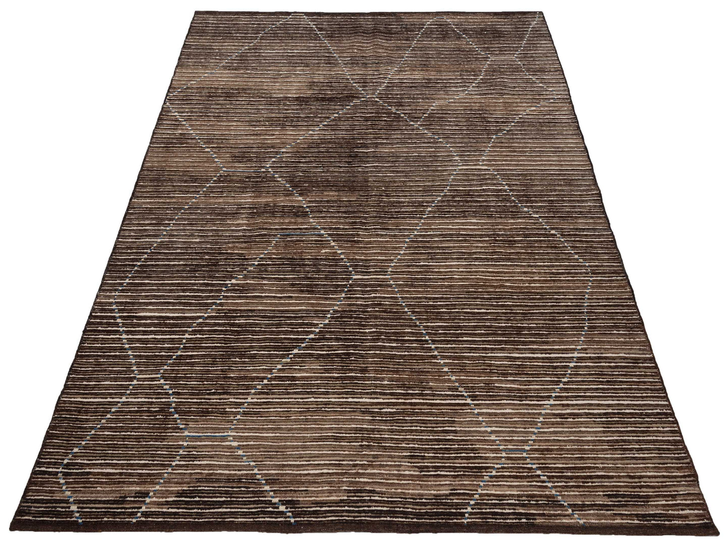 Berber Efes Brown Beige 7.10x10 Hand Knotted Rug