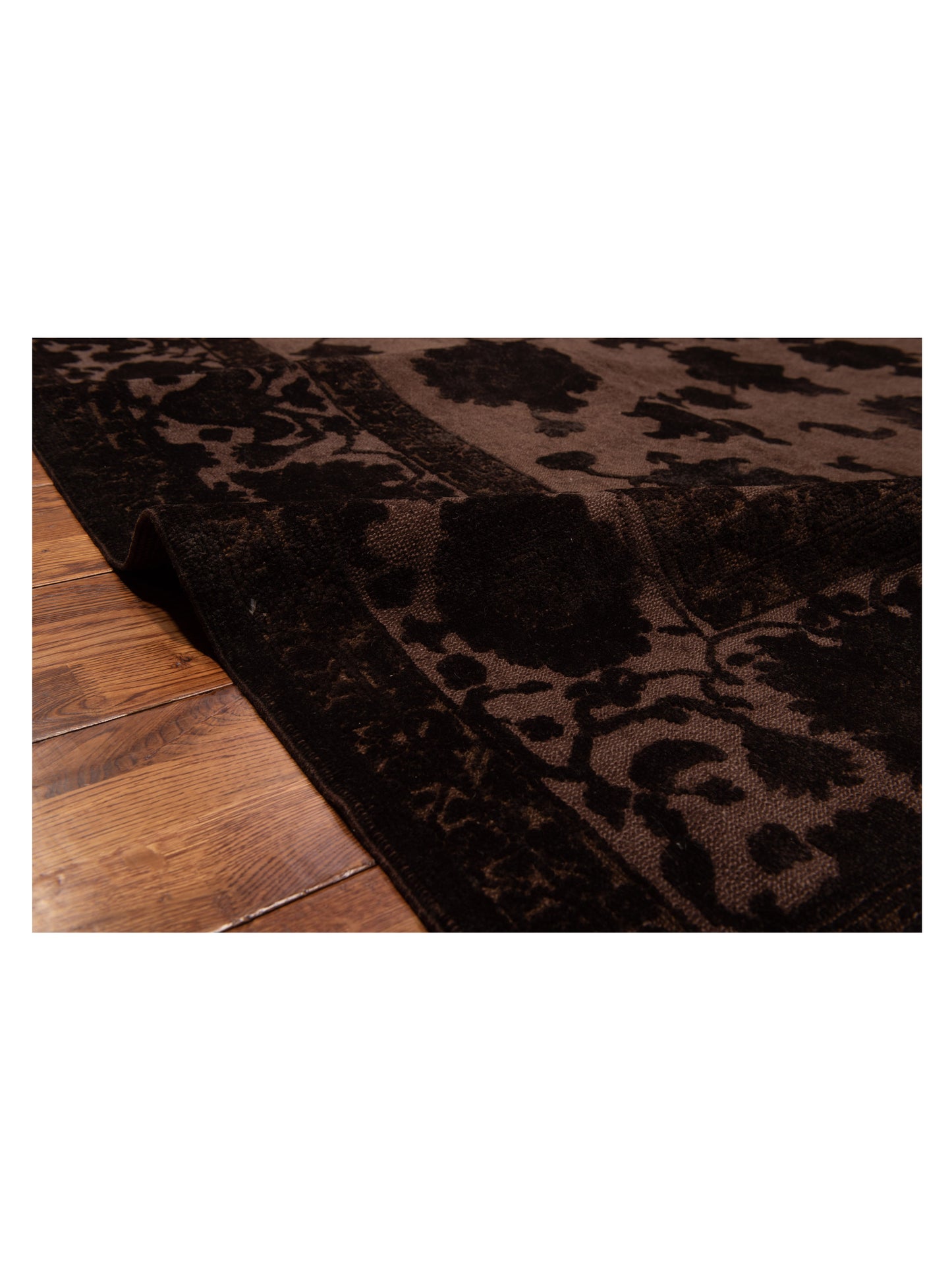 Vintage 78846 Brown 9.1x12.6 Hand Knotted Rug