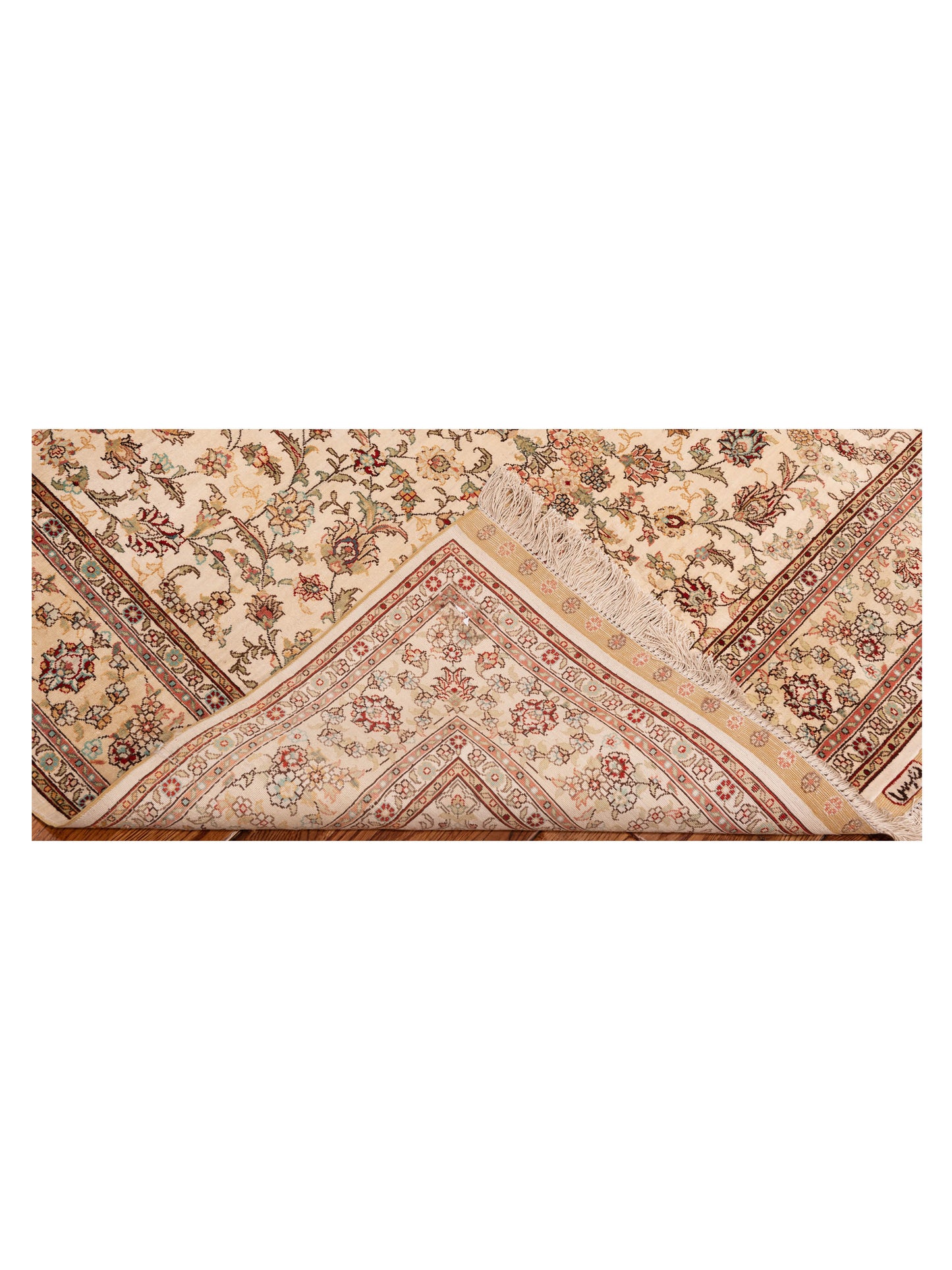 Pure Silk 118103 Ivory Gold 4.1x6 Hand Knotted Rug