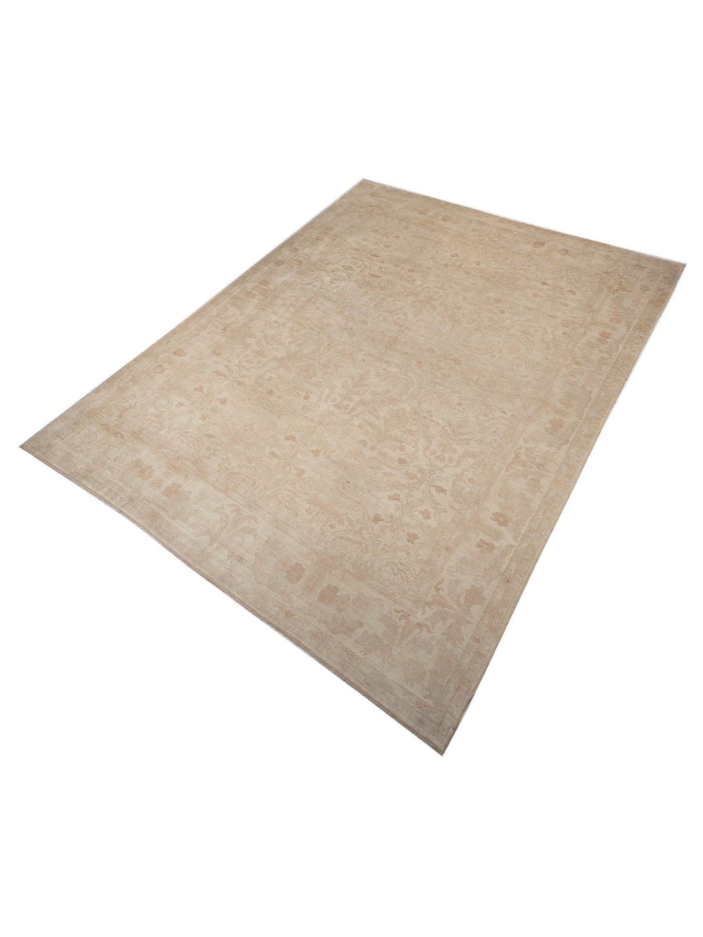 Angora Oushak 108756 Beige Beige 14.9x19.9 Hand Knotted Rug